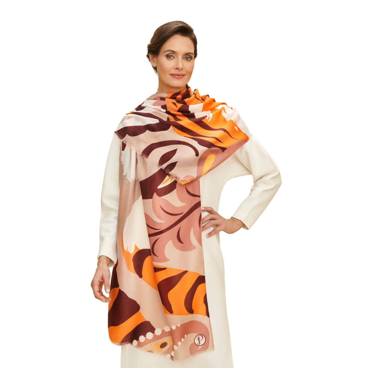 Powder Thrill of the Tiger Print Scarf | Dusky Rose