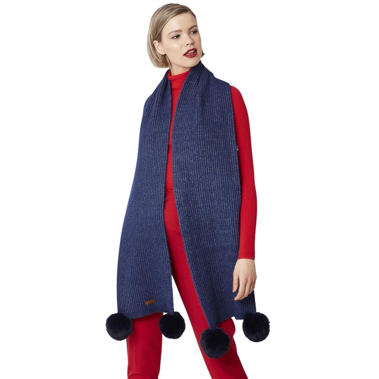 Jayley Wool Mix Scarf | Navy