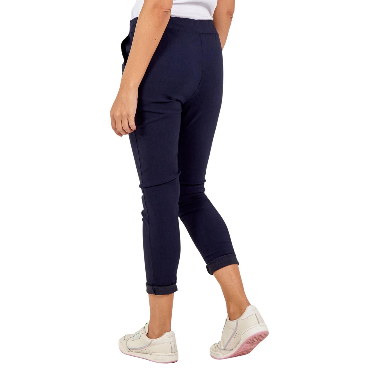 Plain Magic Pants Stretchy Trousers | Navy | One Size