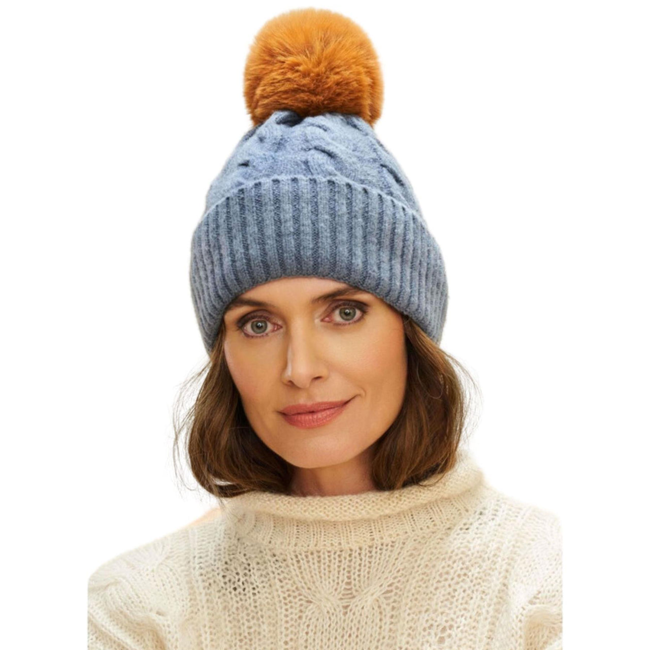 Powder Svana Bobble Hat  | Denim