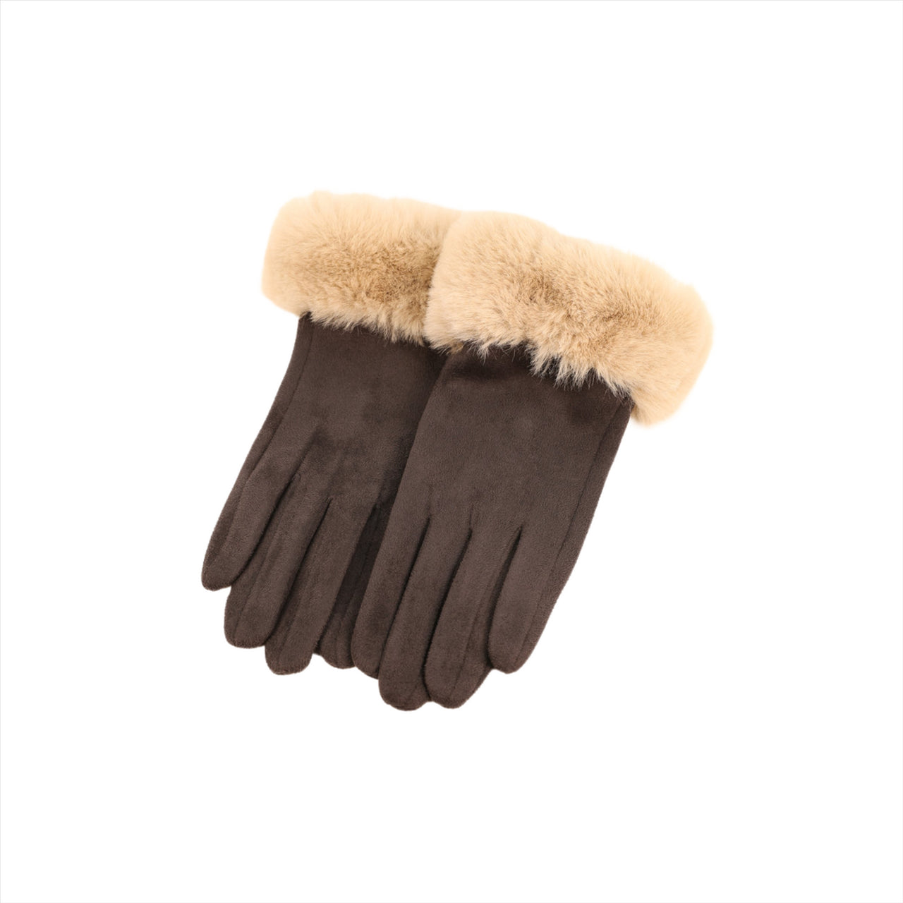 Powder Bettina Faux Suede Gloves | Slate/Pebble