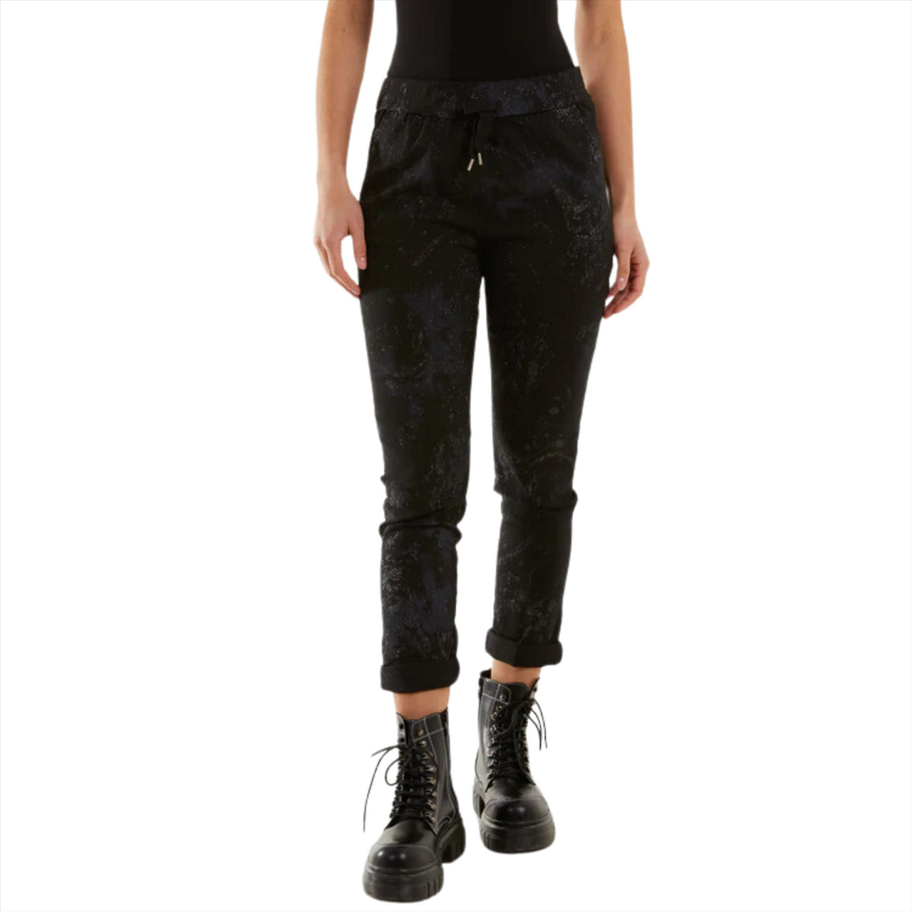 Magic Pants Glitter Tie Dye Crush Trousers | Black | One Size