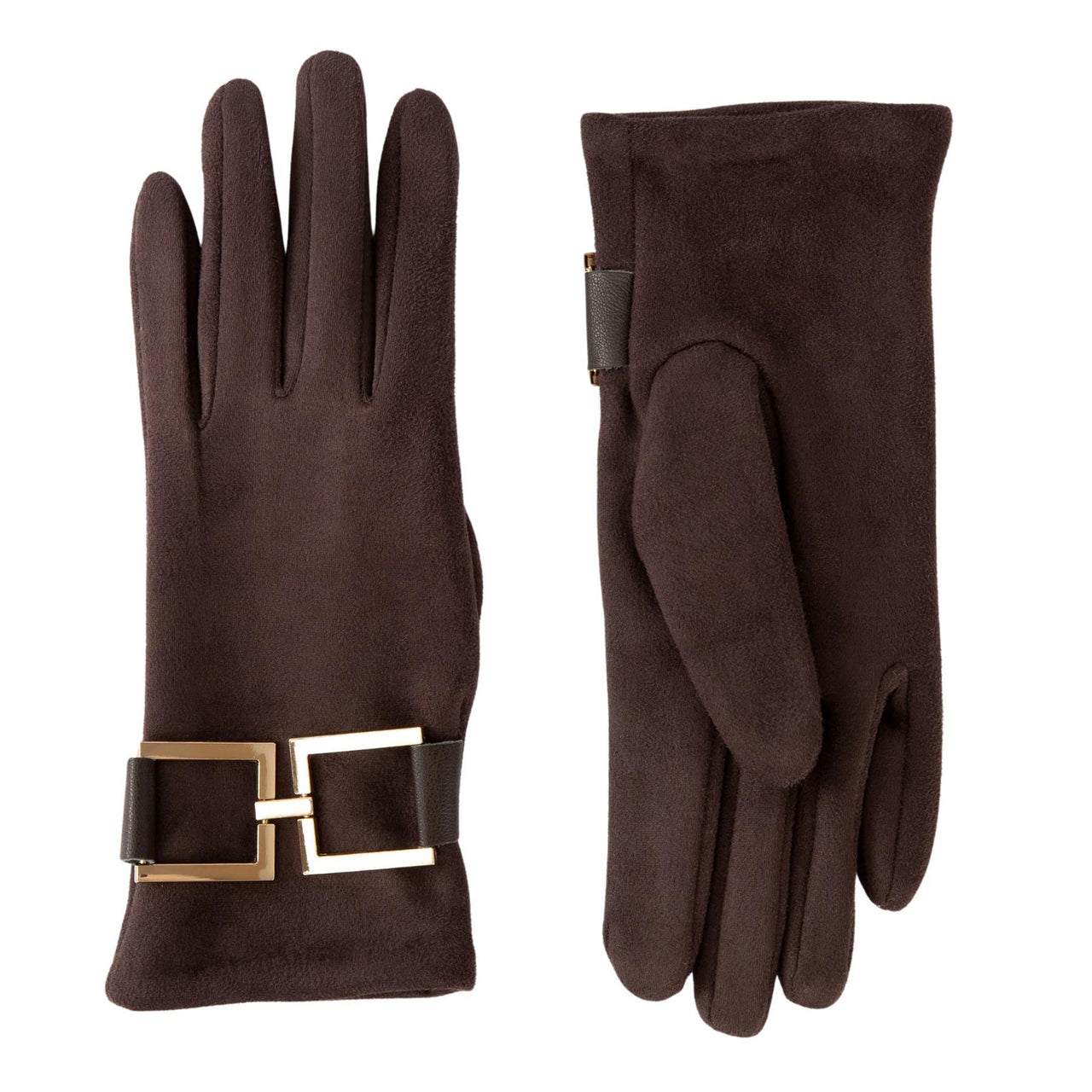 Powder Dana Faux Suede Gloves  | Chocolate