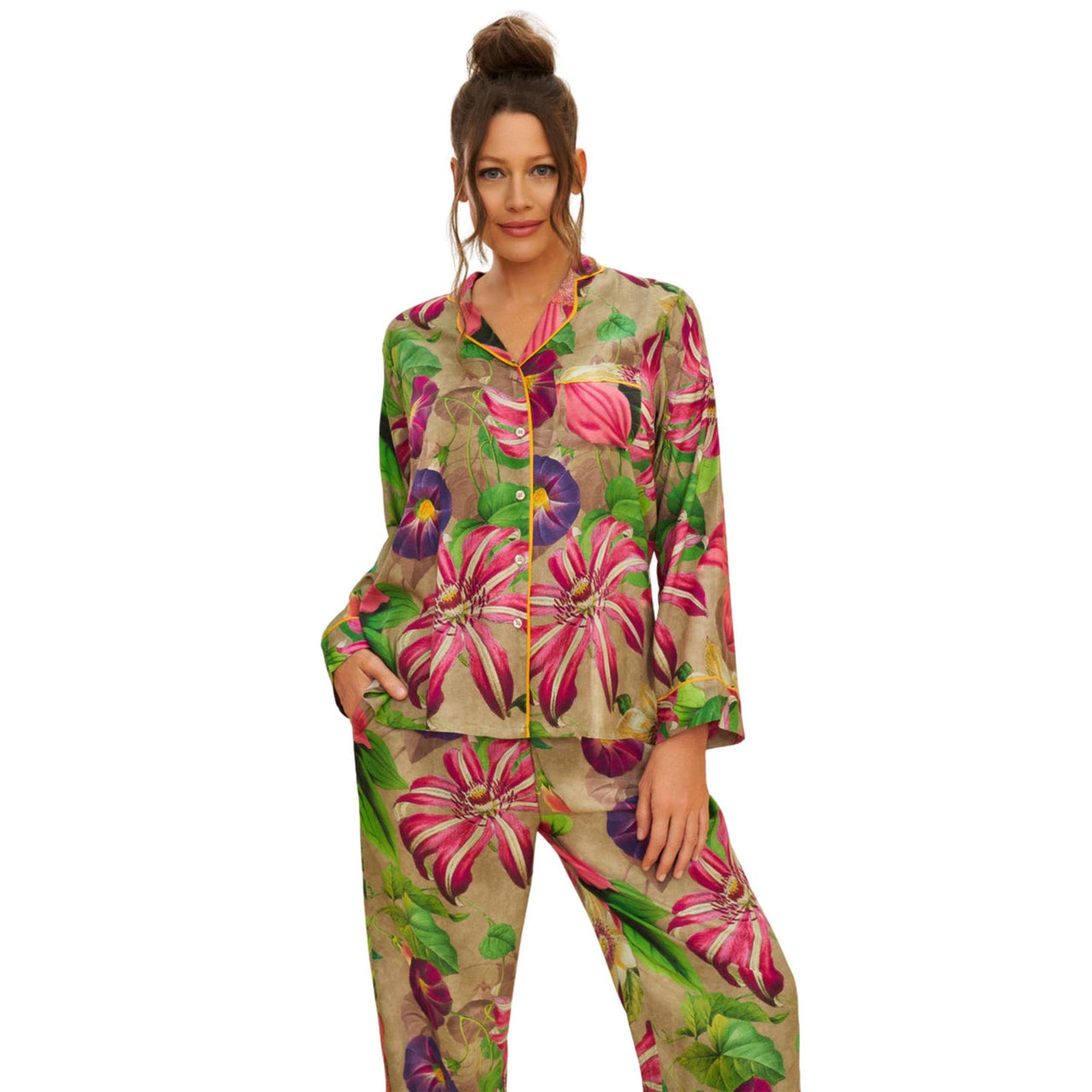 Powder Oversized Botanical Super Soft Luxury Pyjamas