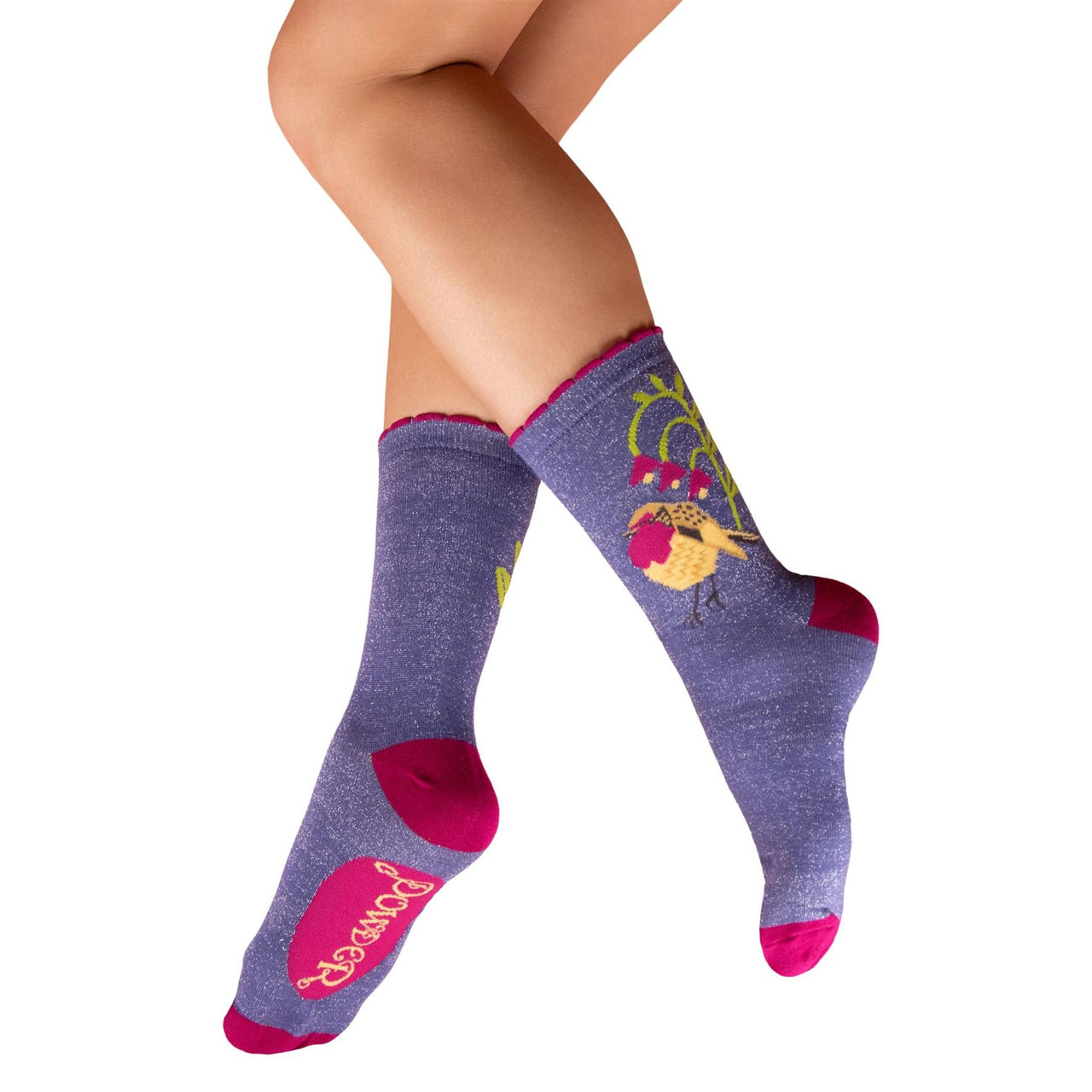 Powder Women's Glitter Ankle Socks | Robin Red Breast