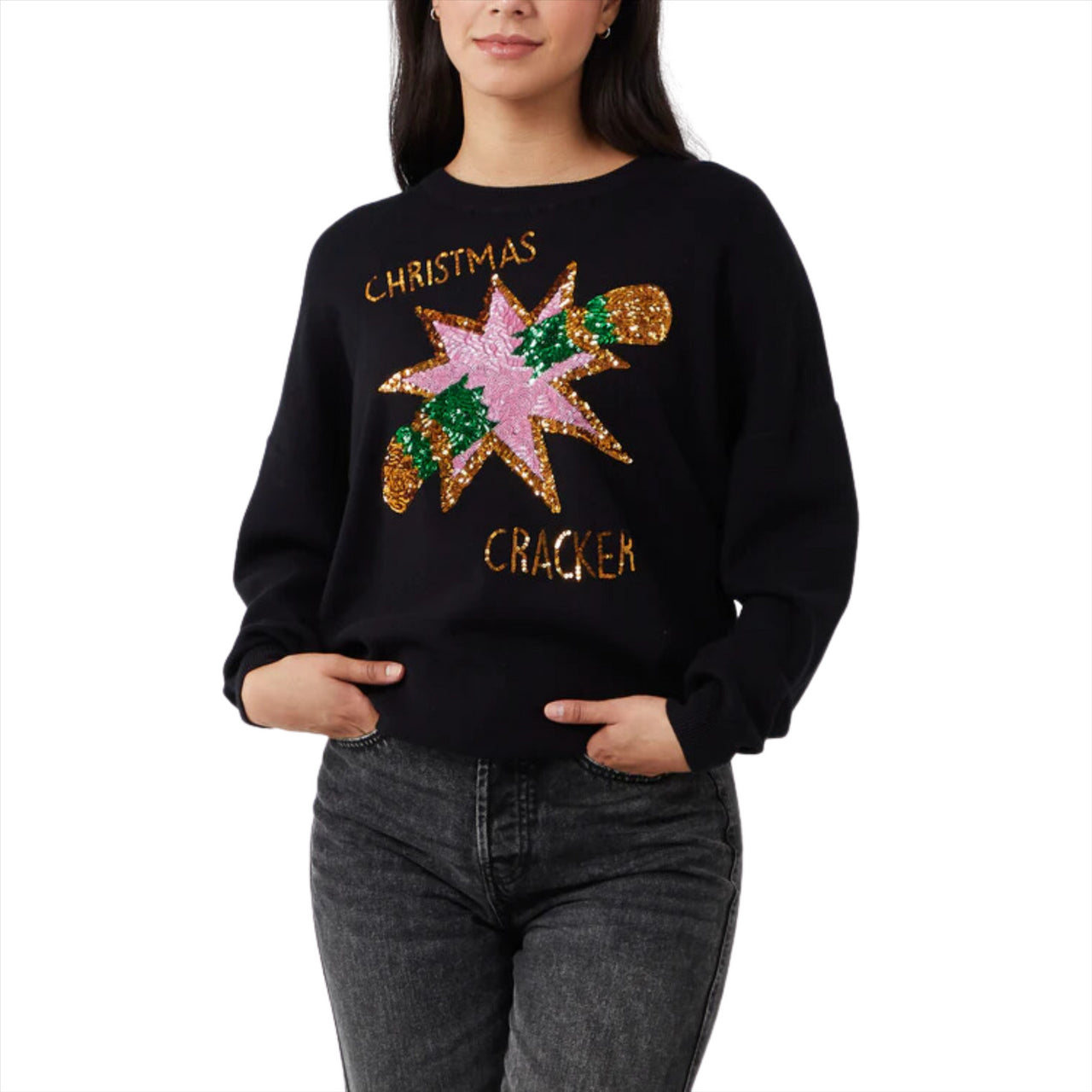 Christmas Cracker Sequin Christmas Jumper