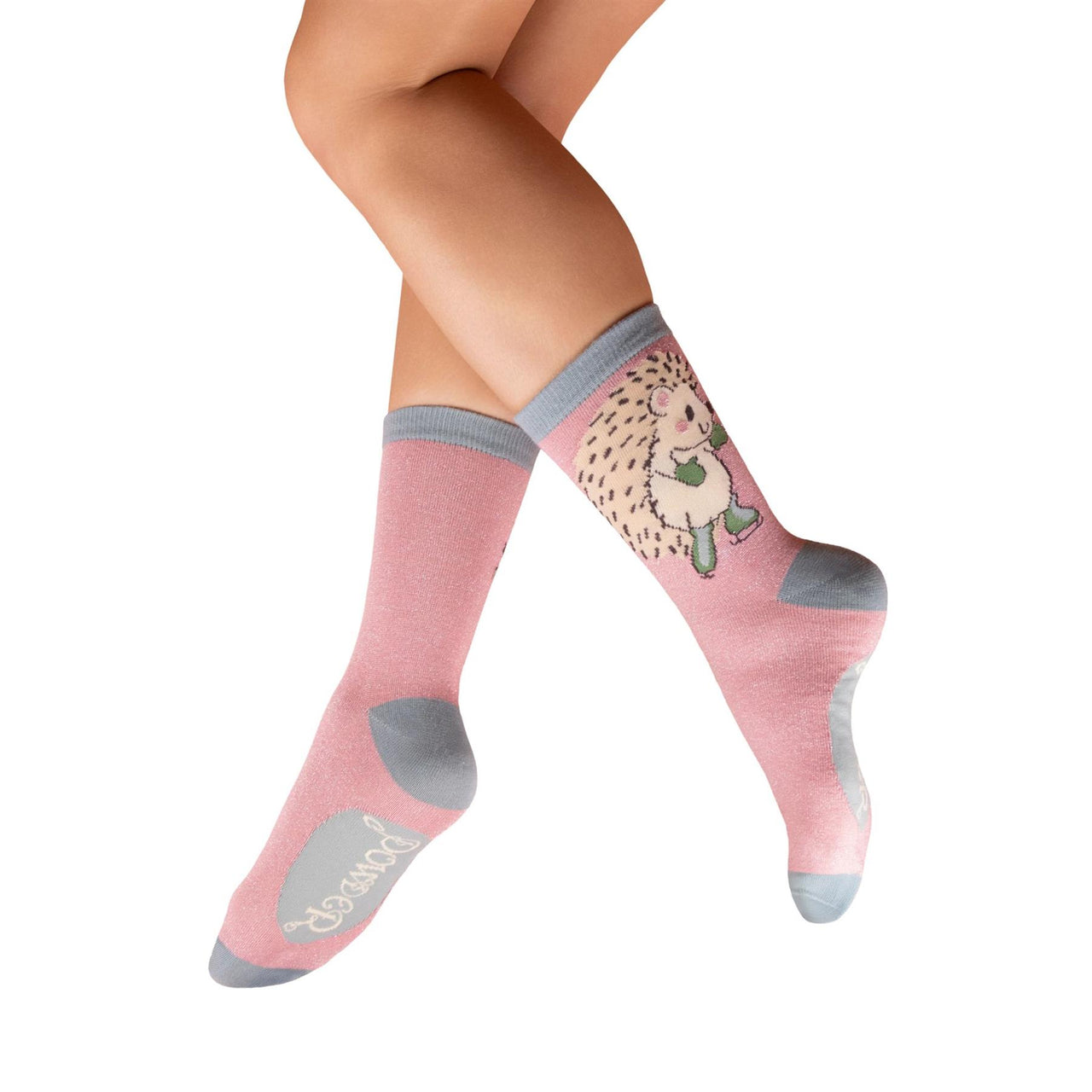Powder Women's Glitter Ankle Socks | Skating Hedgehog