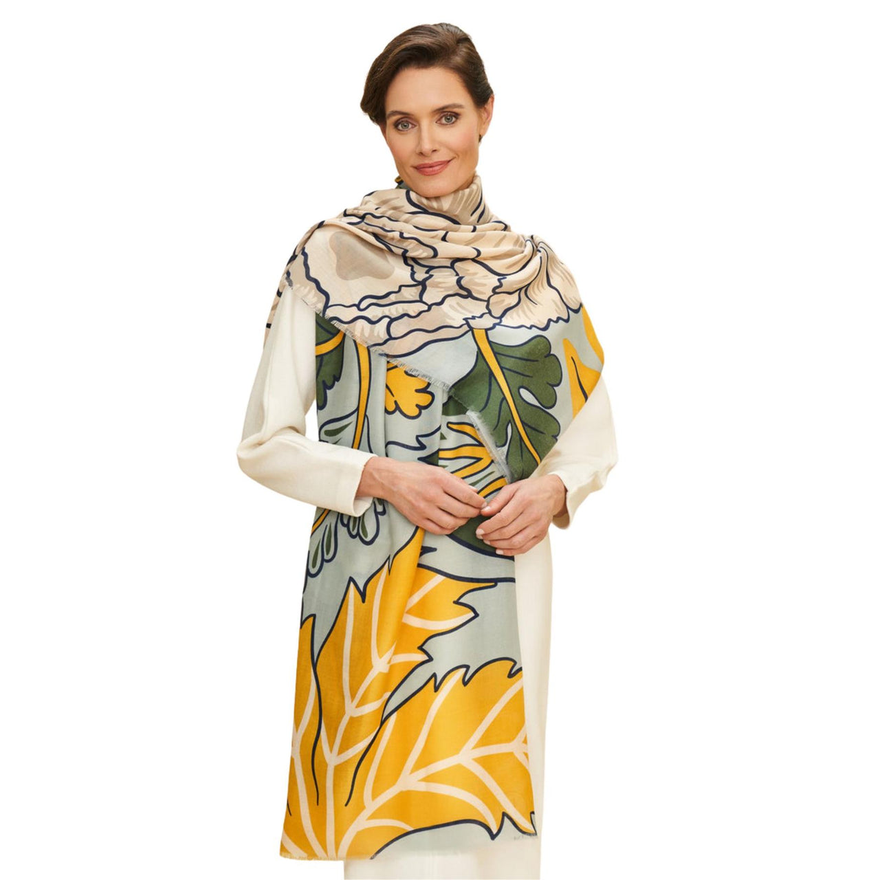 Powder Wild Floral Print Scarf | Ice