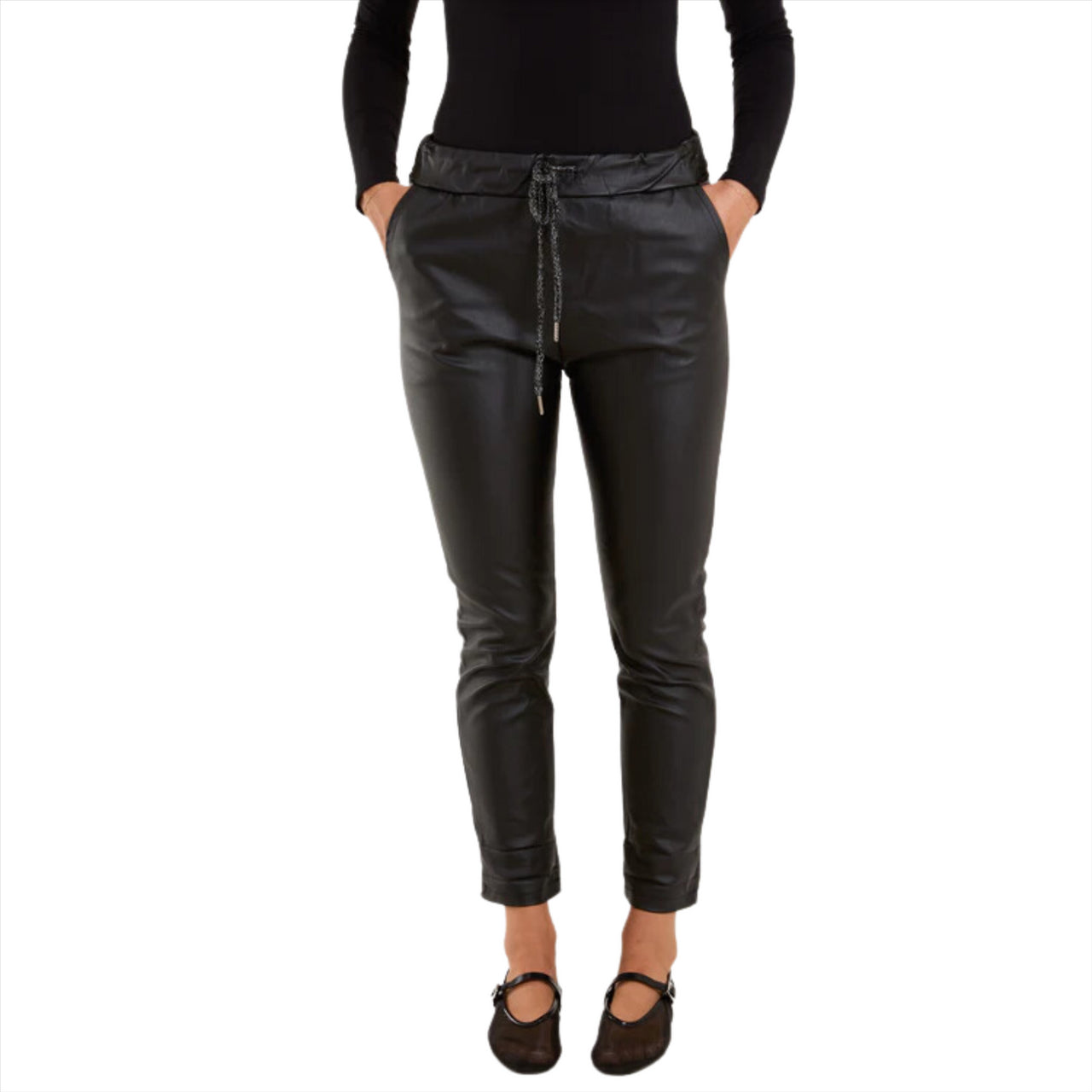 Magic Pants Stretch Metallic Coated Trousers