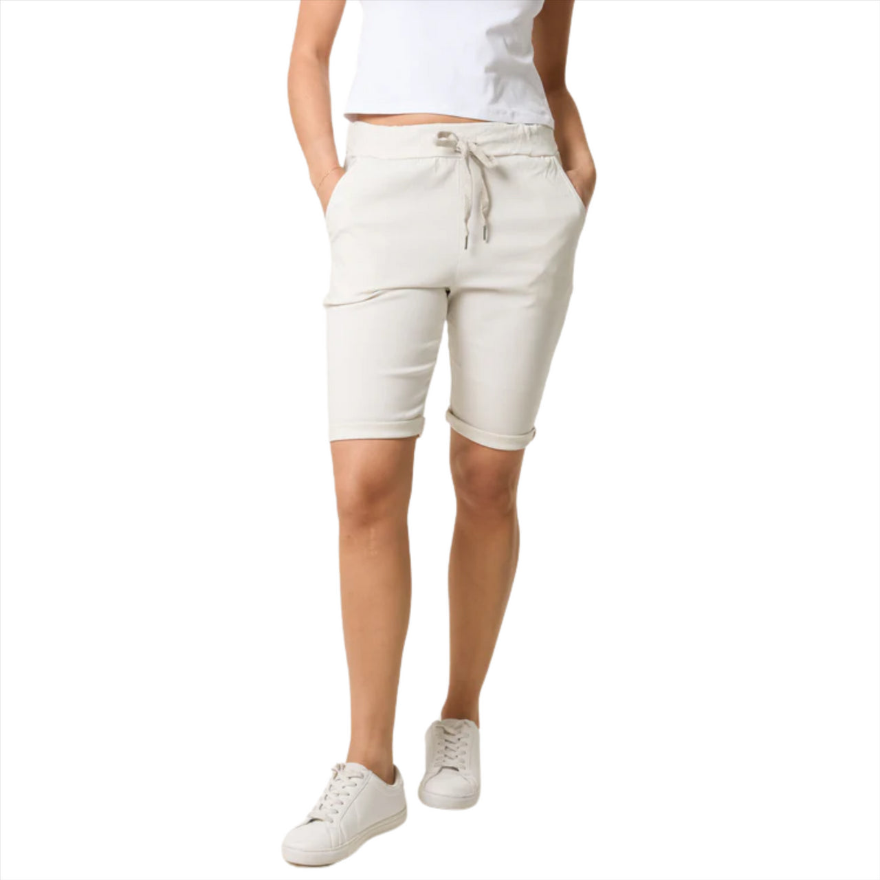Magic Shorts Super Stretch Plain Shorts | Beige | One Size
