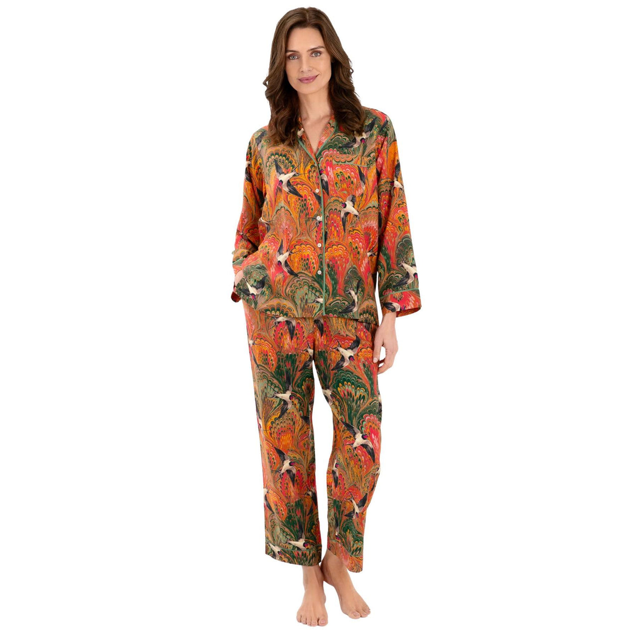 Powder Marbled Swallows Super Soft Luxury Pyjamas