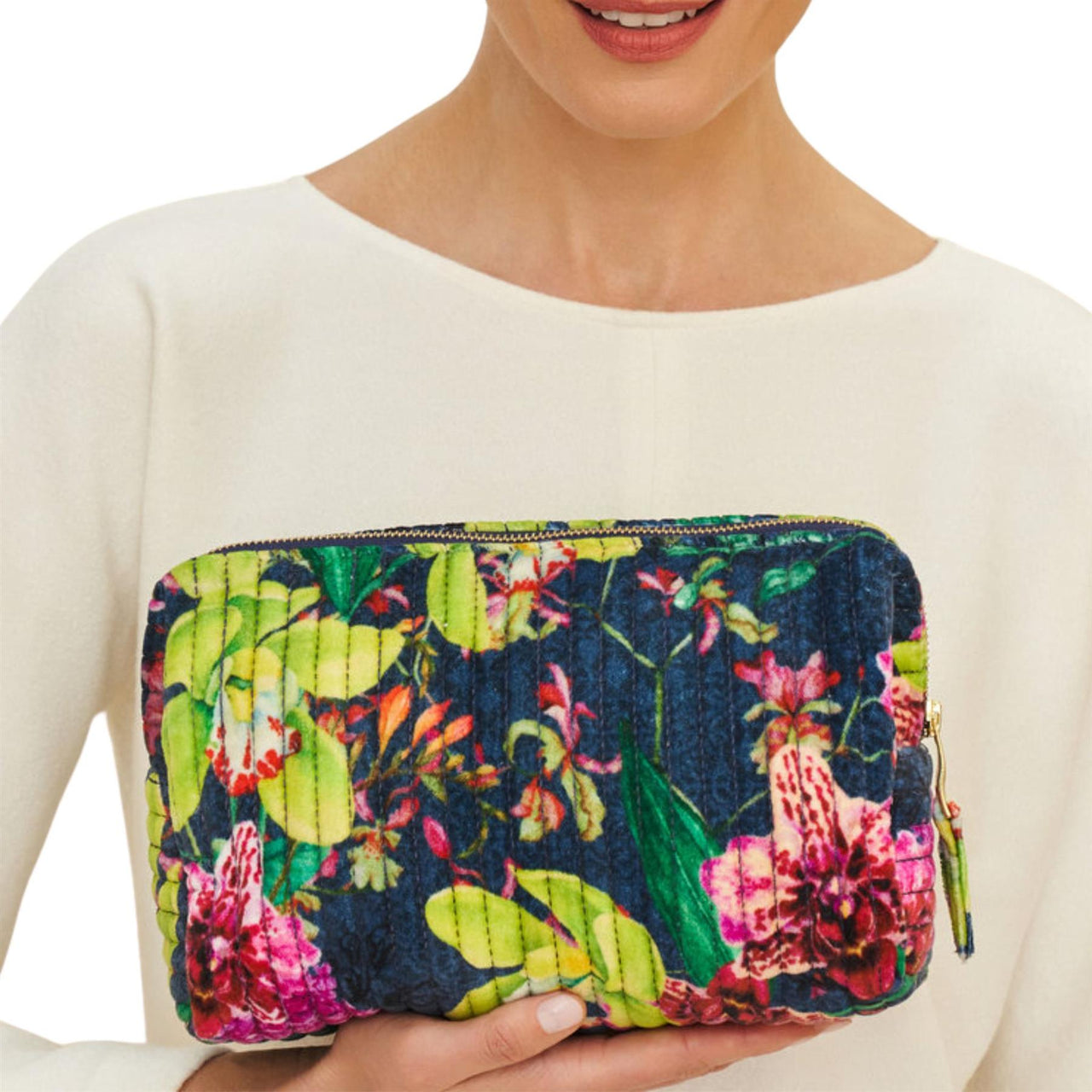 Powder Exotic Evening Quilted Wash Bag | Ink
