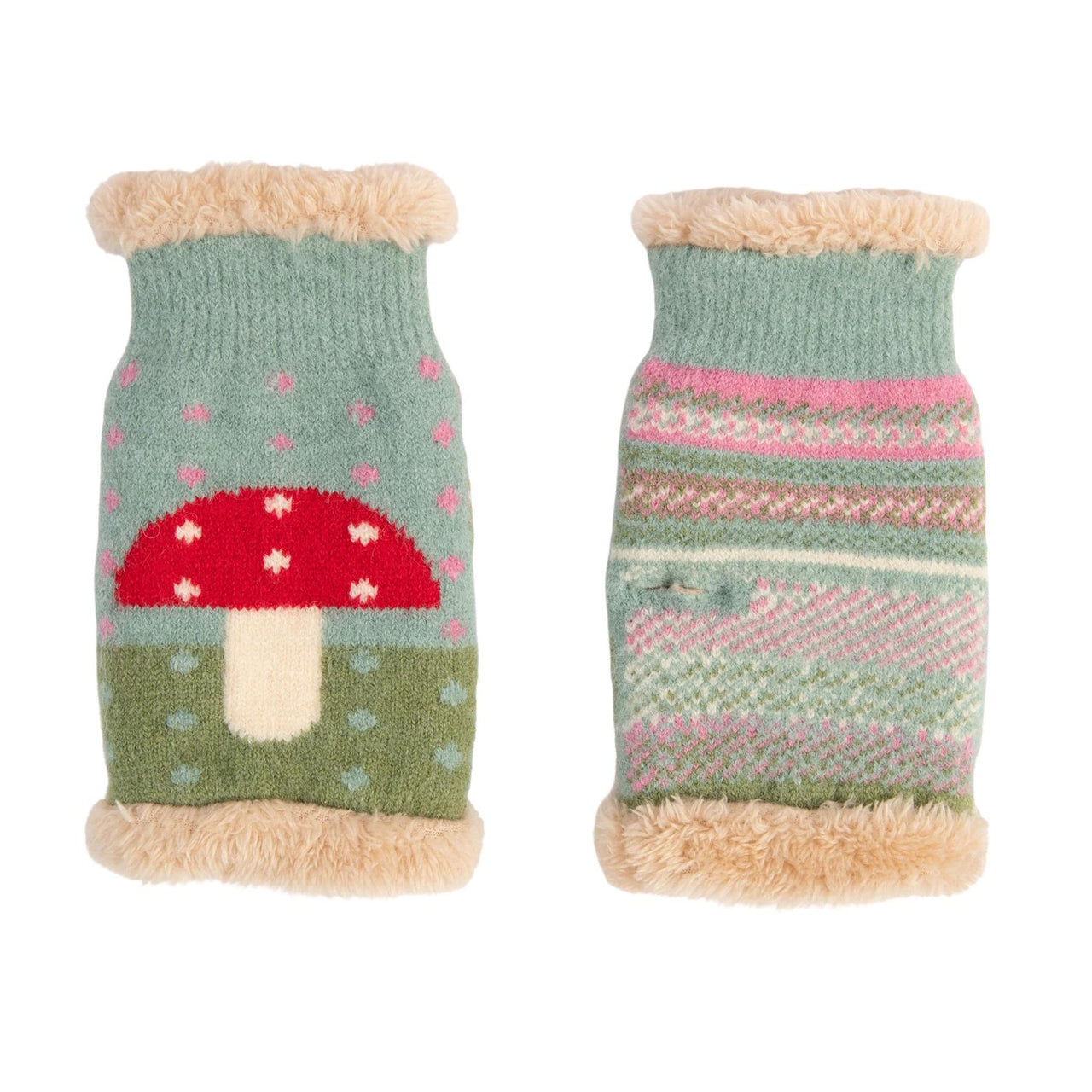 Powder Toadstool Wrist Warmers  | Ice