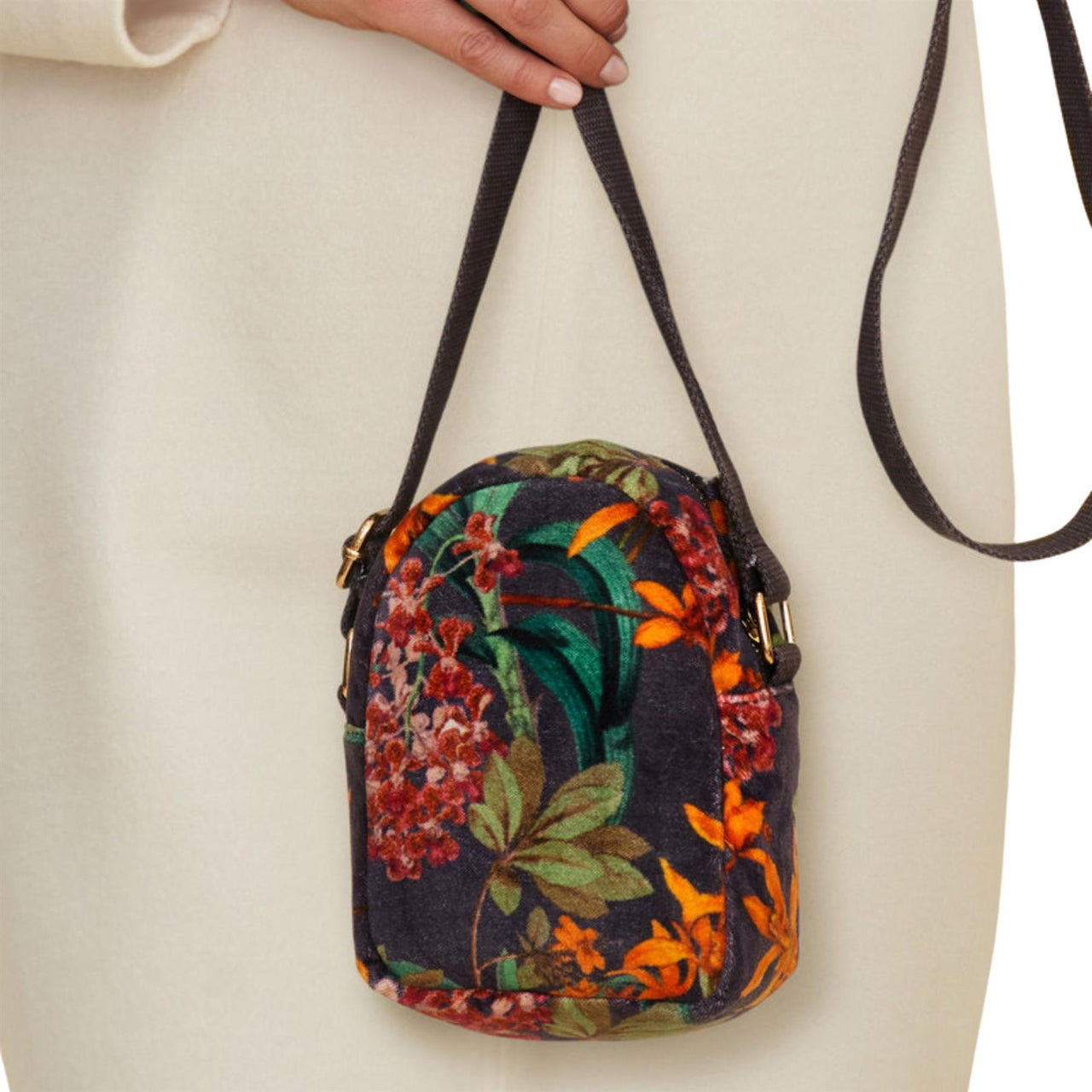 Powder Botany Bliss Velvet Crossbody Bag | Charcoal
