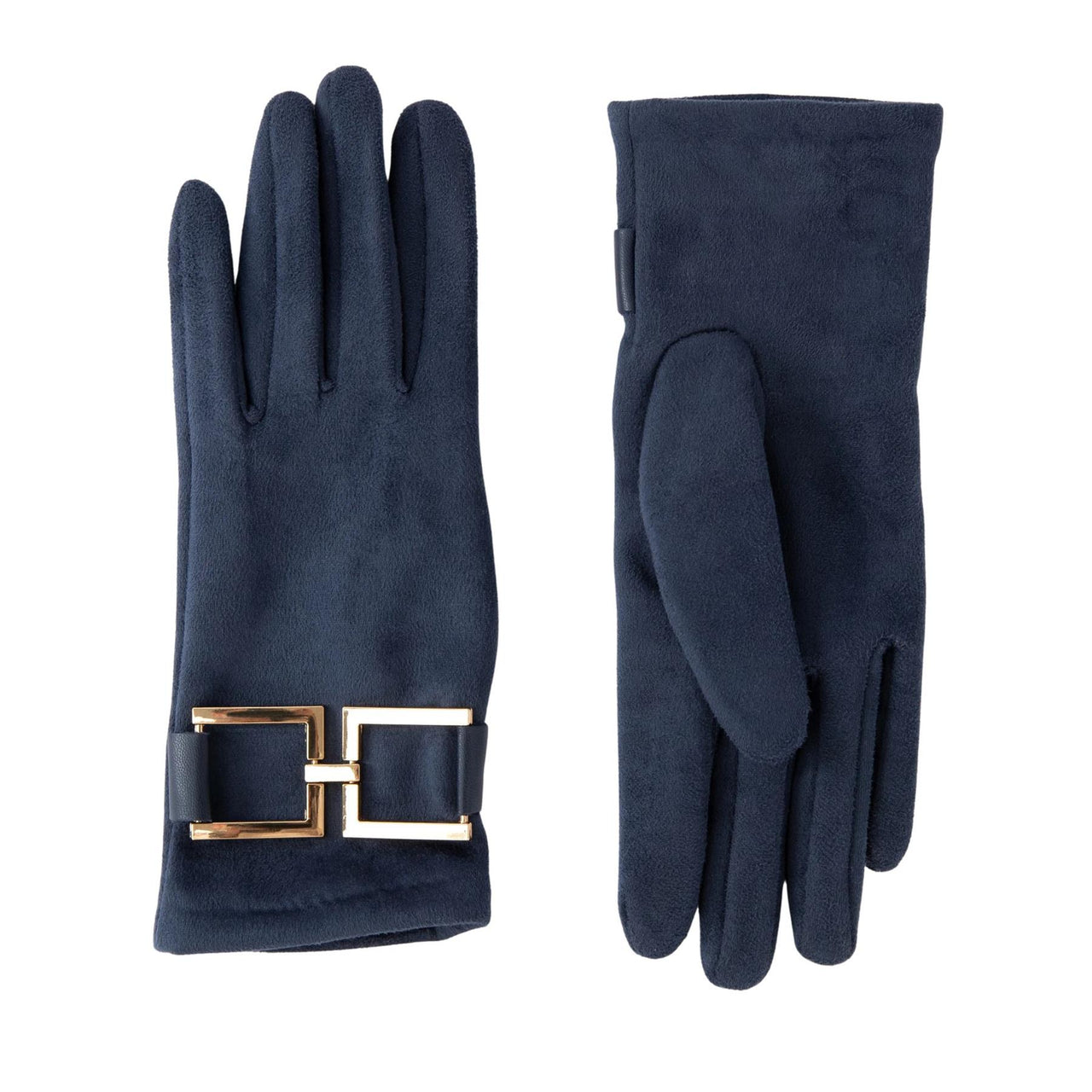 Powder Dana Faux Suede Gloves  | Navy