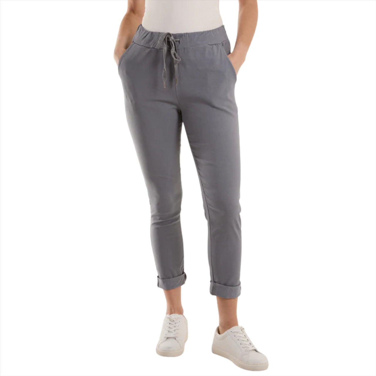 Magic Pants Super Stretch Plain Crushed Trousers