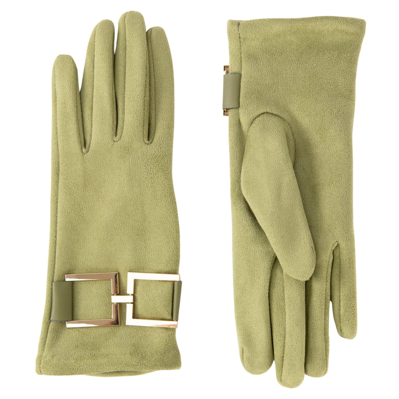 Powder Dana Faux Suede Gloves  | Sage