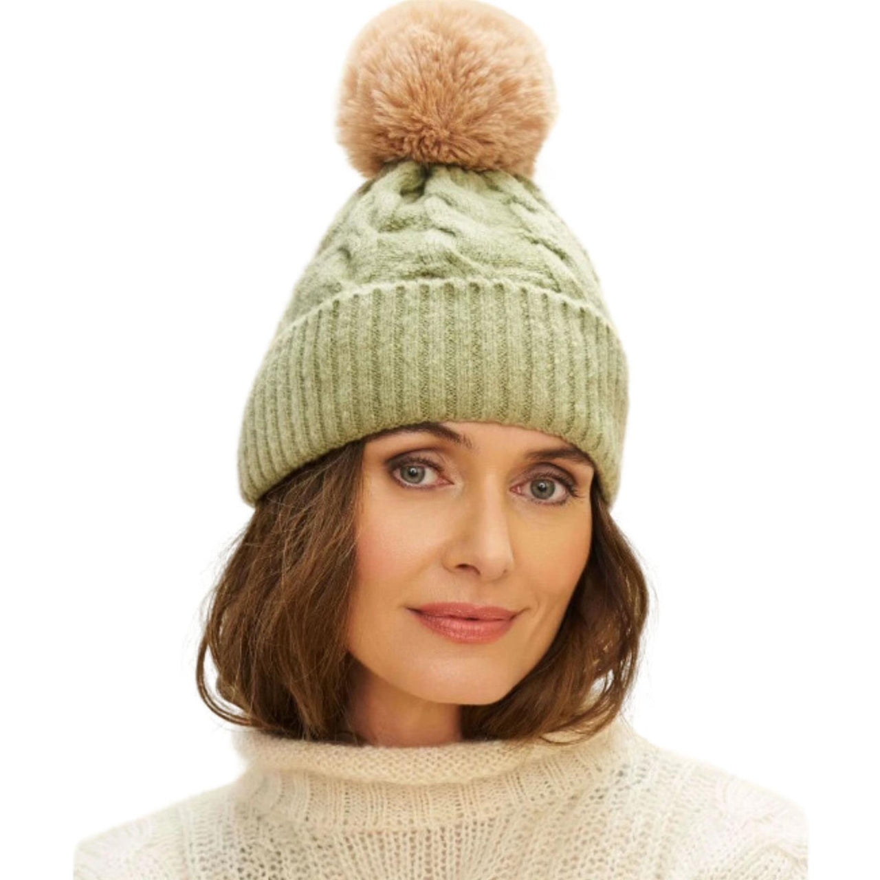 Powder Svana Bobble Hat  | Sage