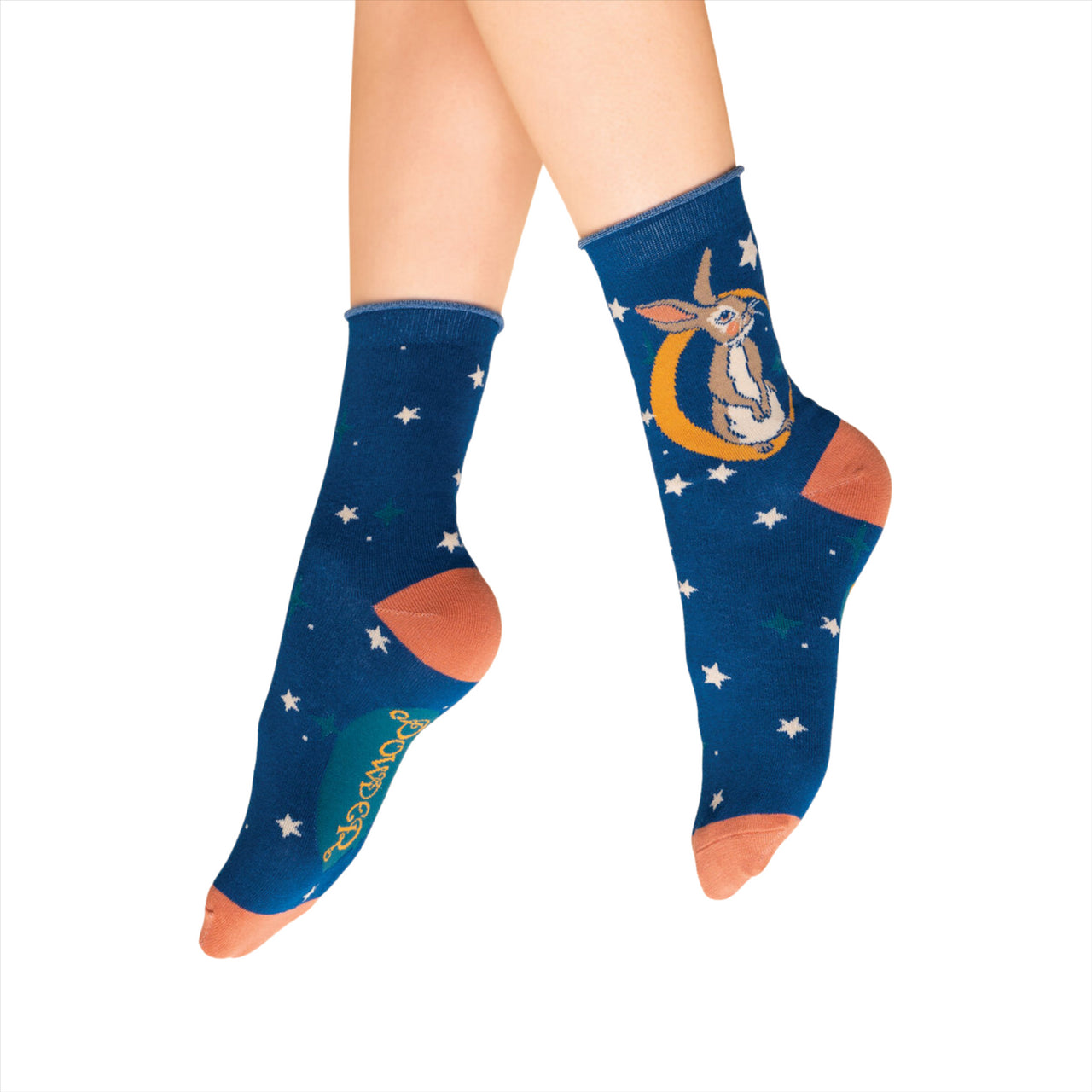 Powder Women's Bedtime Bunny Ankle Socks |  Navy