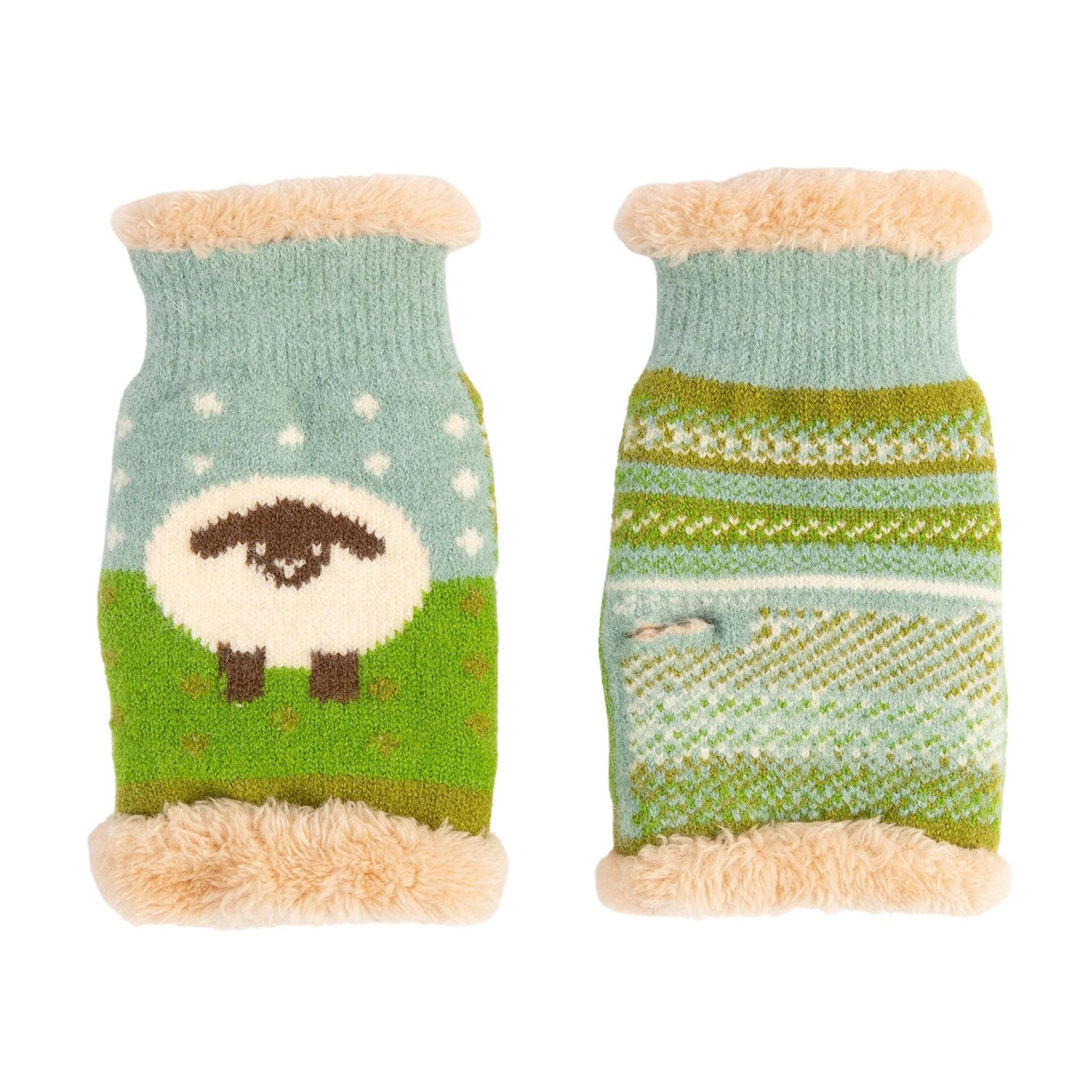 Powder Sheep Wrist Warmers  | Ice