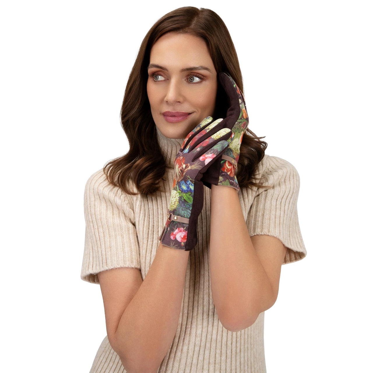 Powder Kylie Faux Suede Gloves | Chocolate