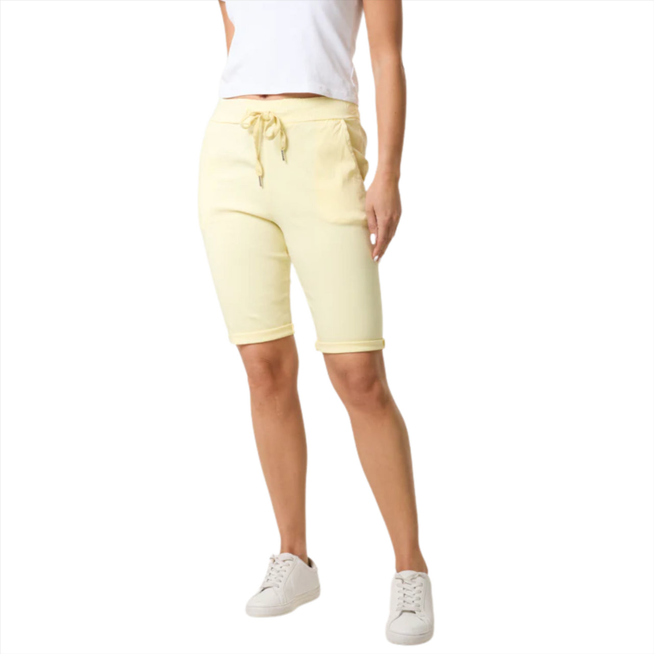 Magic Shorts Super Stretch Plain Shorts | Lemon | One Size