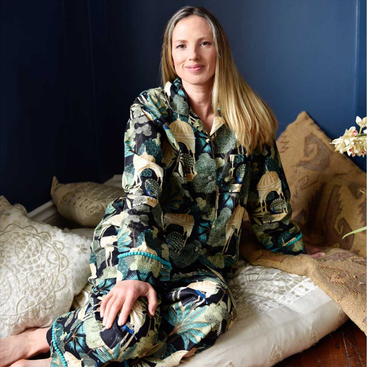 Powell Craft Pagoda Garden Cotton Pyjamas