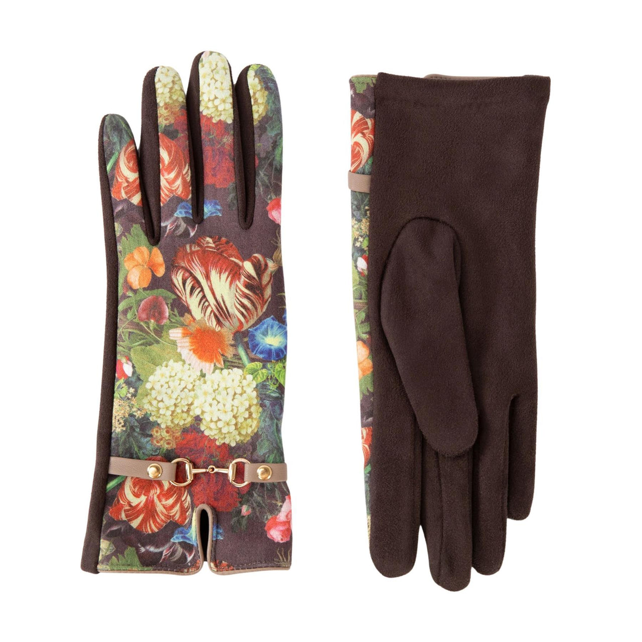 Powder Kylie Faux Suede Gloves | Chocolate