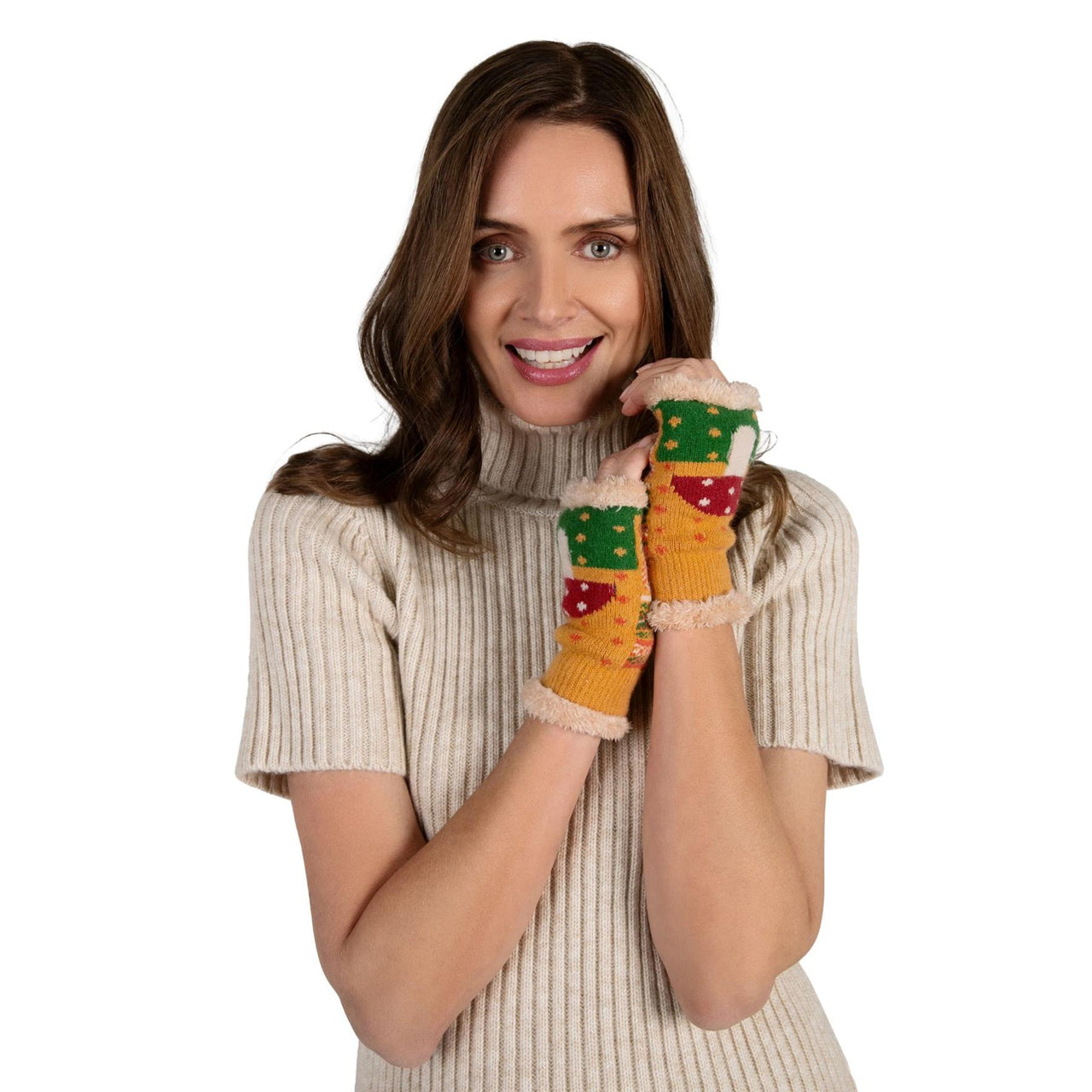 Powder Toadstool Wrist Warmers  | Mustard