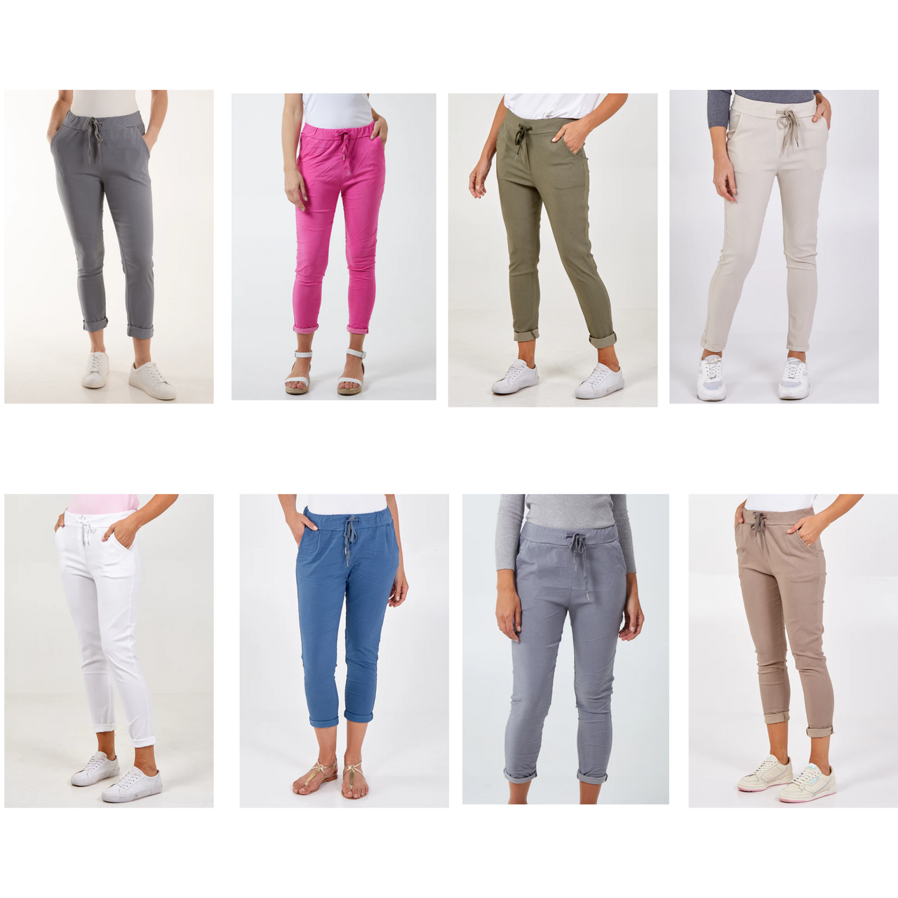 Magic Pants Super Stretch Plain Crushed Trousers