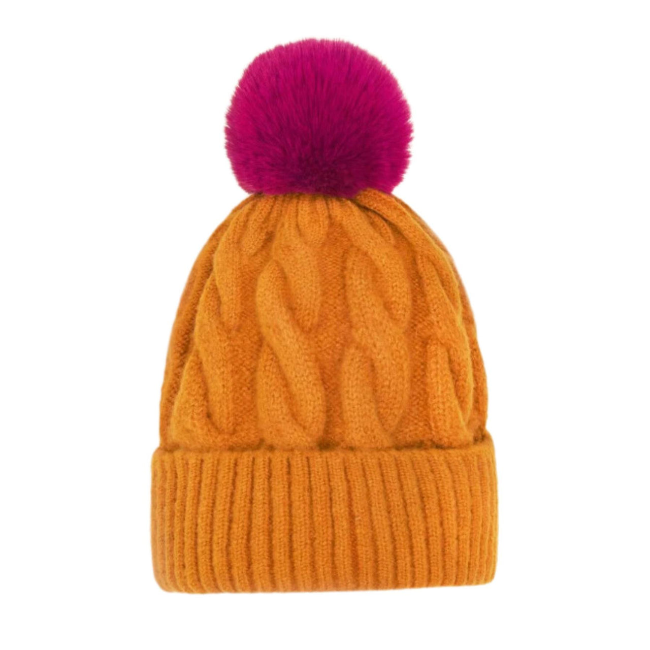Powder Svana Bobble Hat  | Tangerine