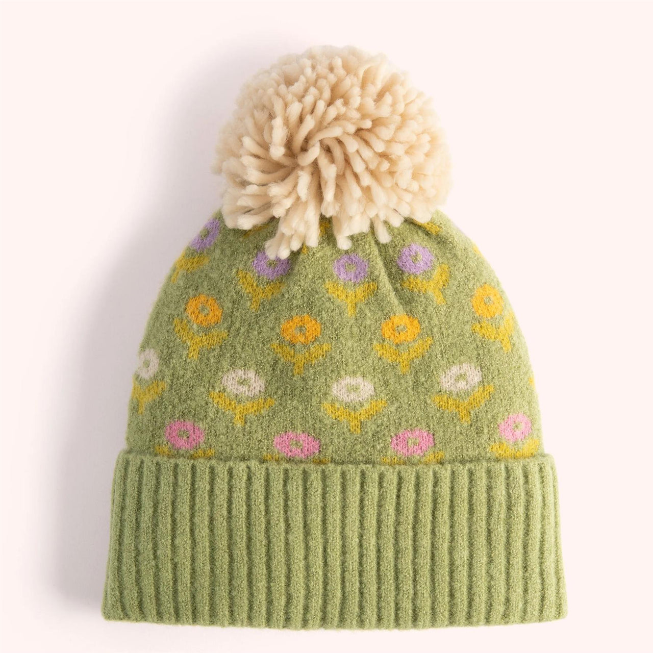 Powder Willow Ditsy Flower Bobble Hat  | Sage