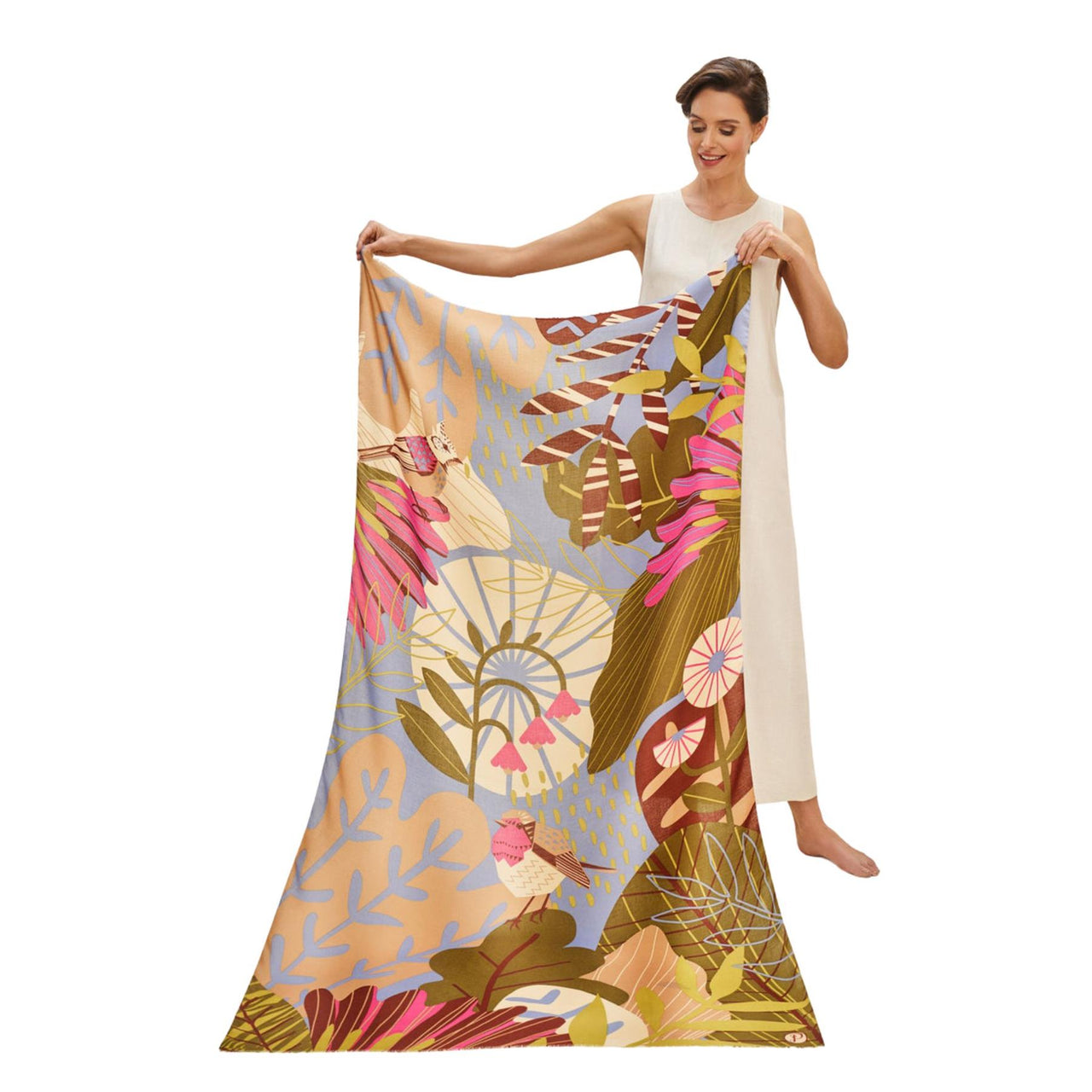 Powder Autumn Hedgerow Print Scarf | Lilac