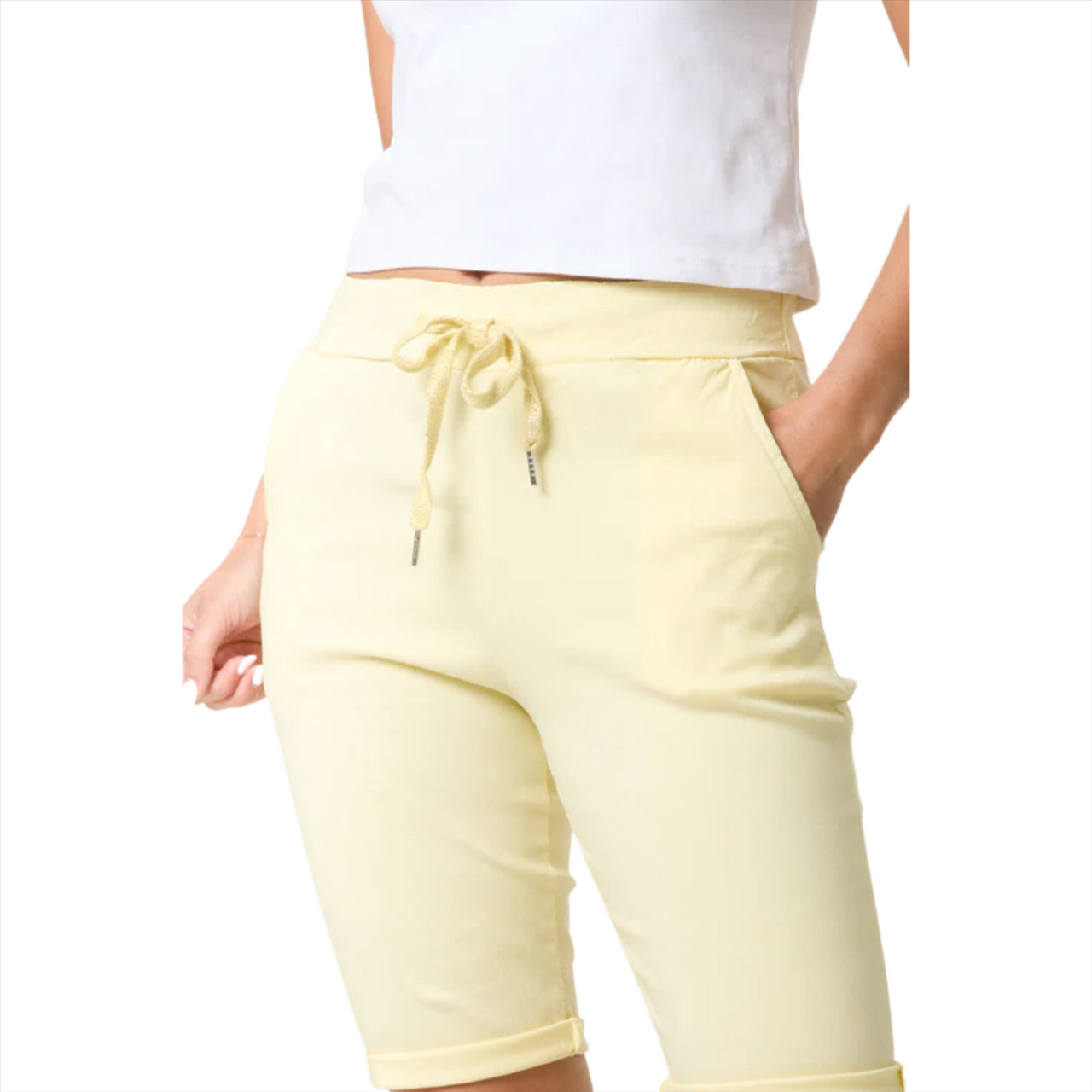 Magic Shorts Super Stretch Plain Shorts | Lemon | One Size