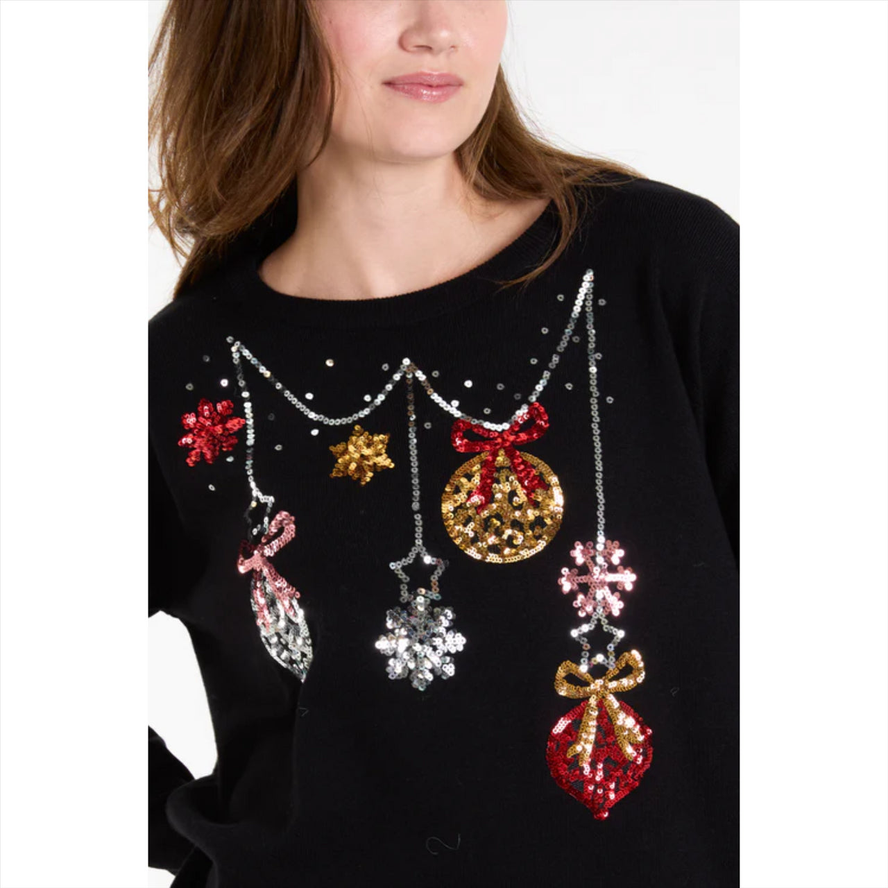 Christmas Jingle Bell Bauble Christmas Jumper | Black