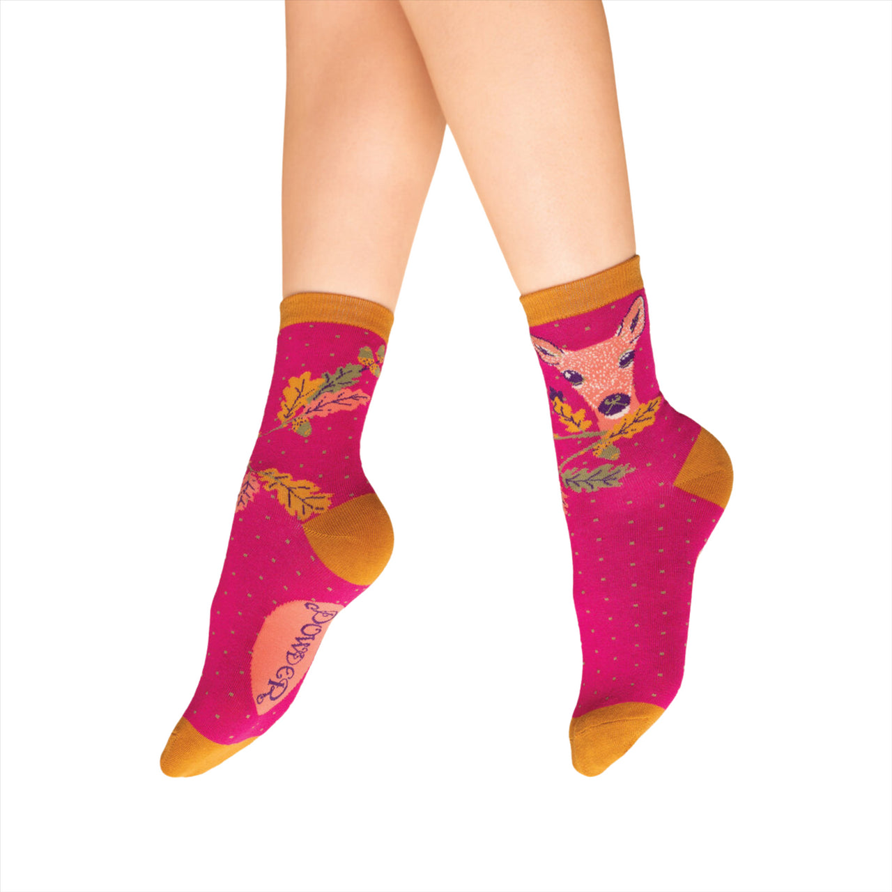 Powder Women's Enchanted Evening Doe Ankle Socks |  Fuchsia