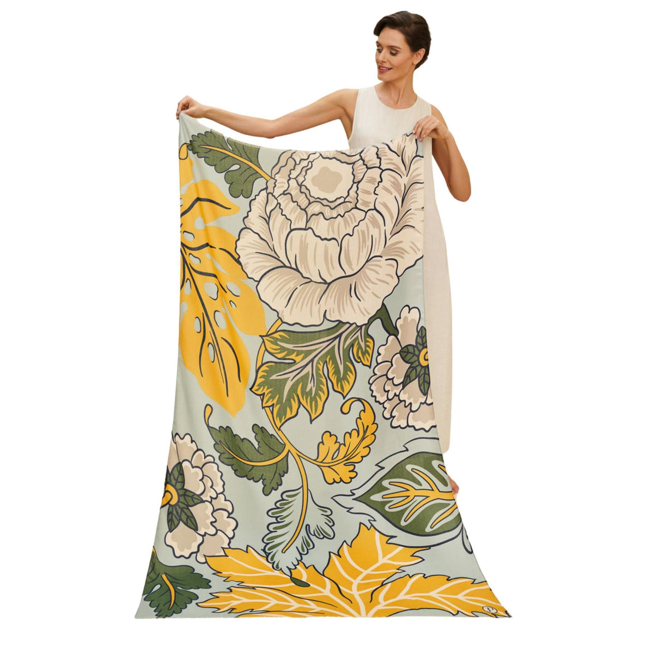 Powder Wild Floral Print Scarf | Ice