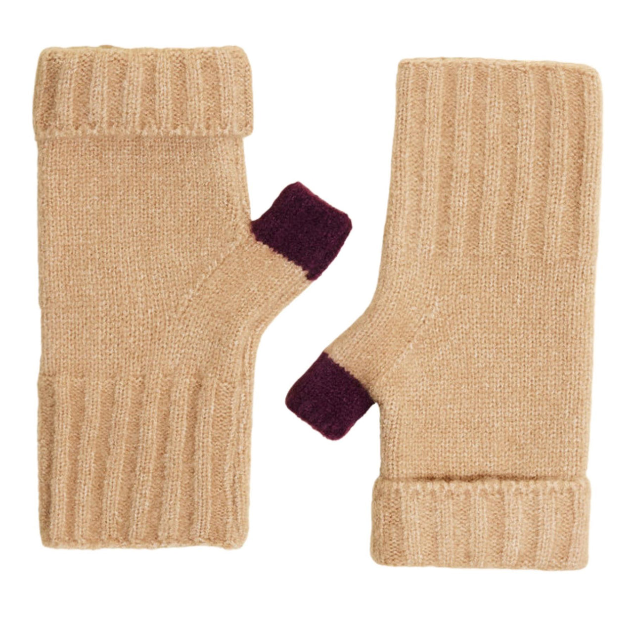 Powder Cassia Knitted Wrist Warmers  | Cream