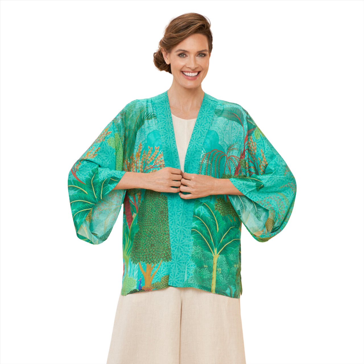 Powder Secret Paradise Kimono Jacket | Aqua