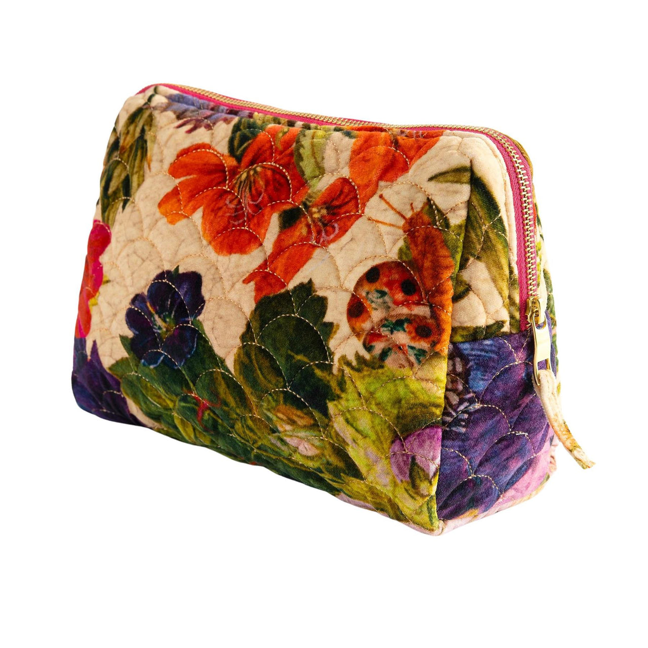 Powder Autumn Posy Quilted Wash Bag | Cream