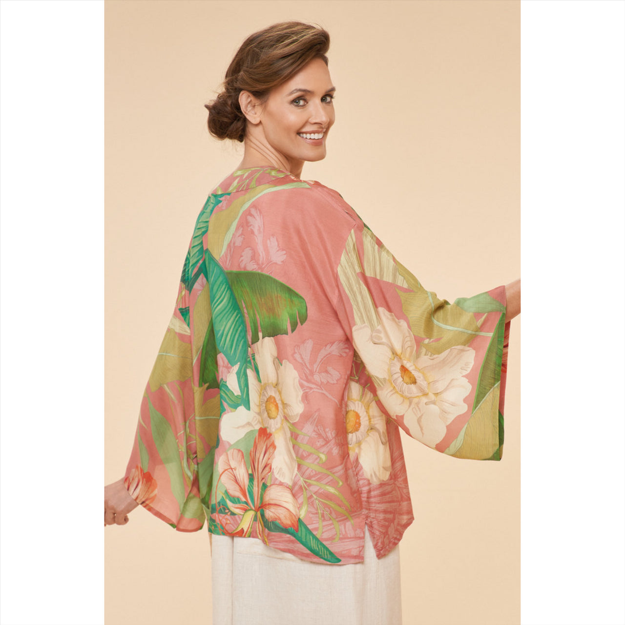 Powder Delicate Tropical Kimono Jacket | Candy