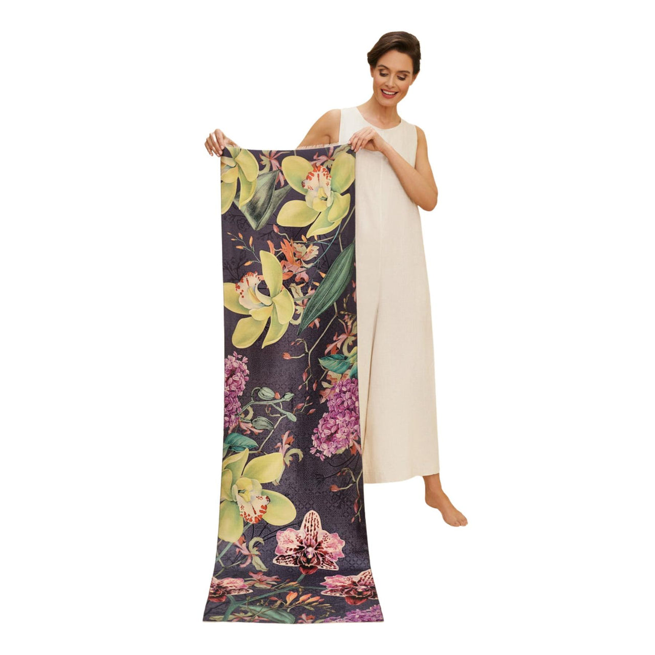 Powder Exotic Evening Luxurious Print Scarf | Ink