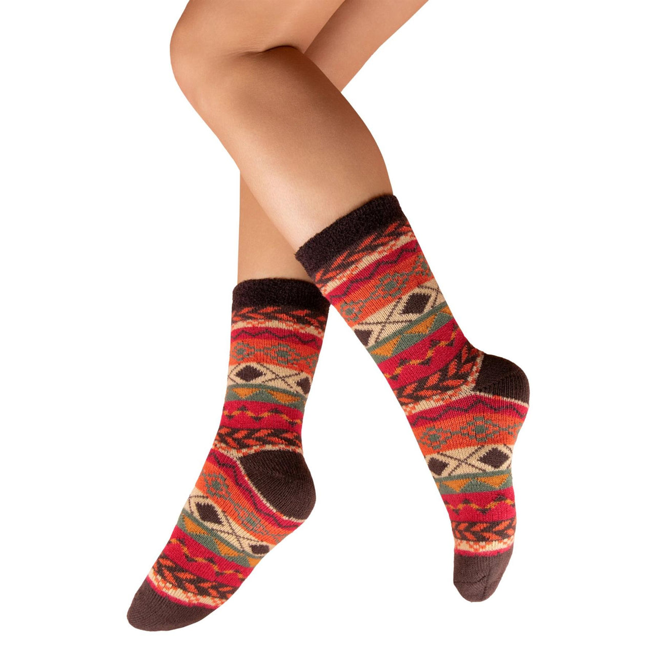 Powder Women's Cosy Ankle Socks | Fairisle Russet