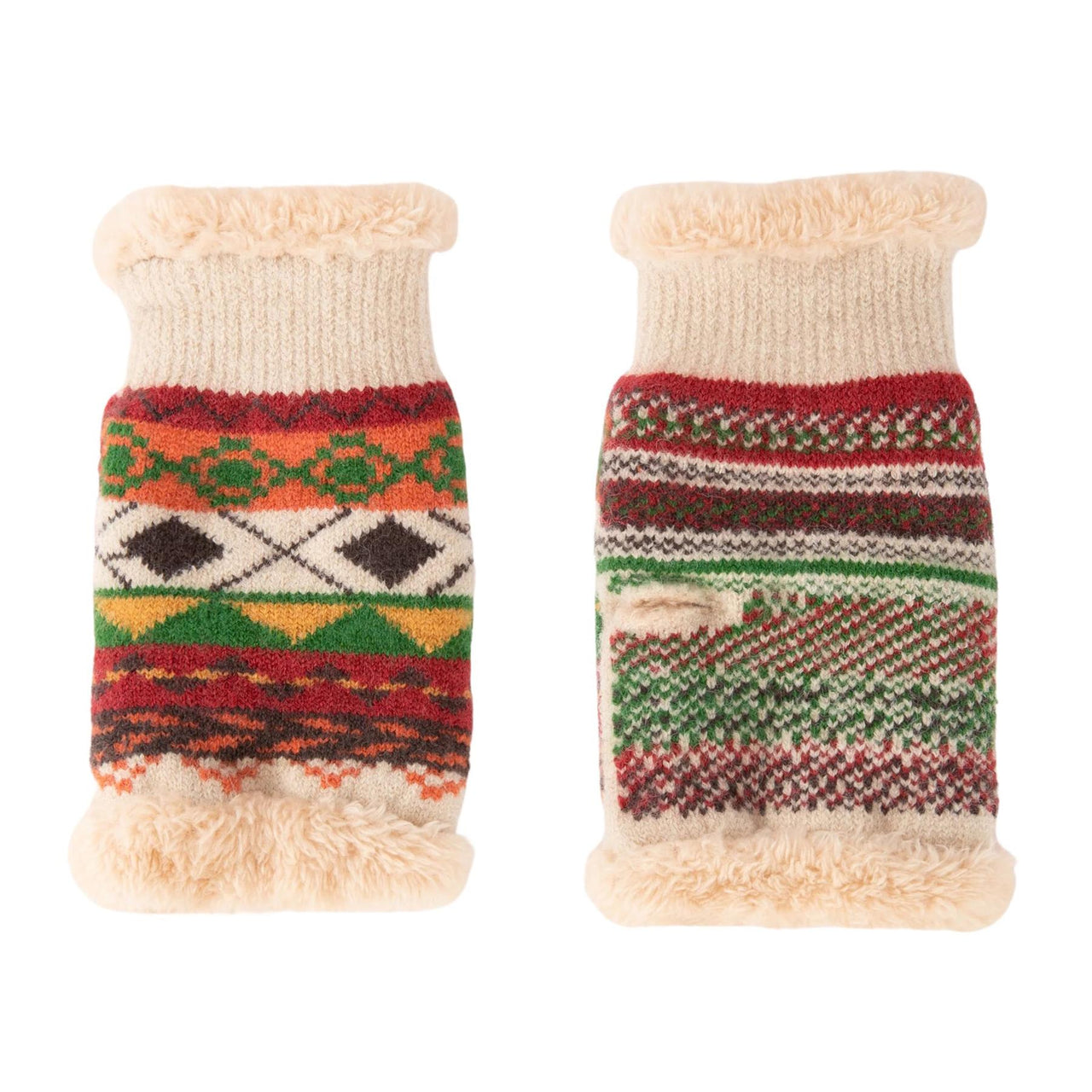 Powder Kayla Fair Isle Wrist Warmers  | Russet