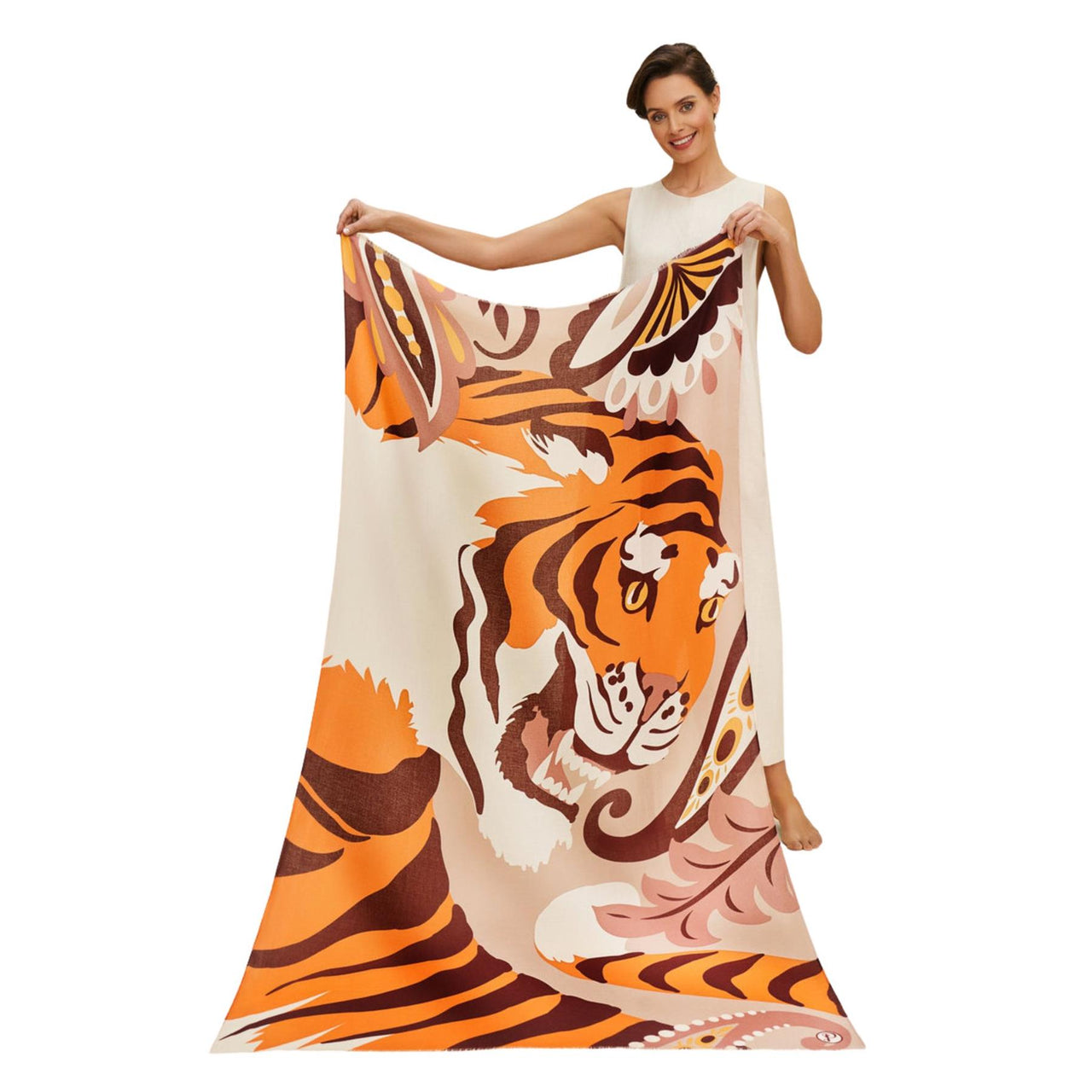 Powder Thrill of the Tiger Print Scarf | Dusky Rose