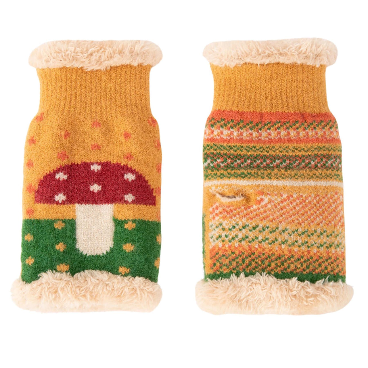 Powder Toadstool Wrist Warmers  | Mustard