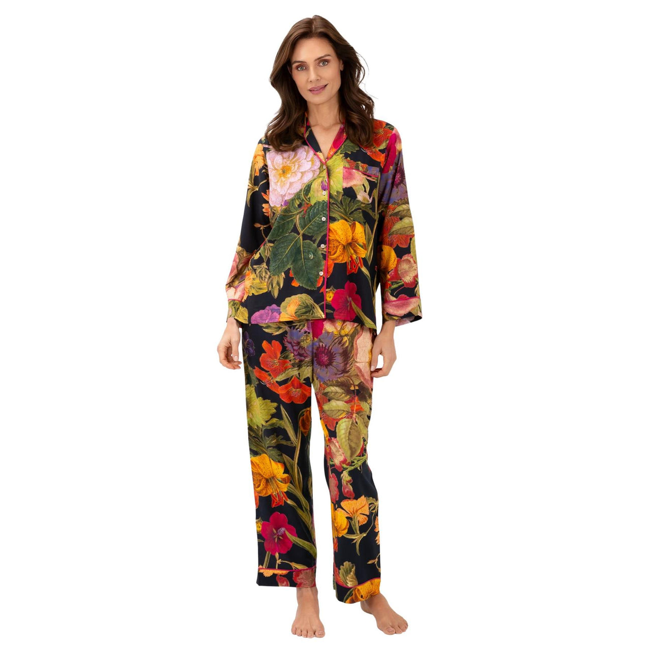 Powder Autumn Posy Super Soft Luxury Pyjamas | Midnight