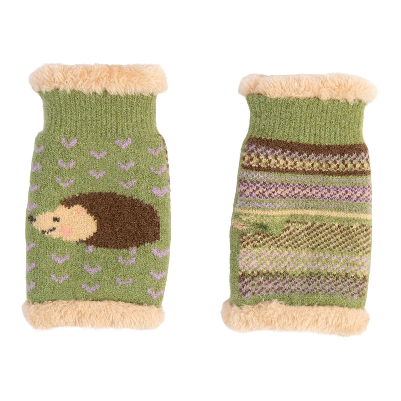 Powder Hedgehog Wrist Warmers  | Sage