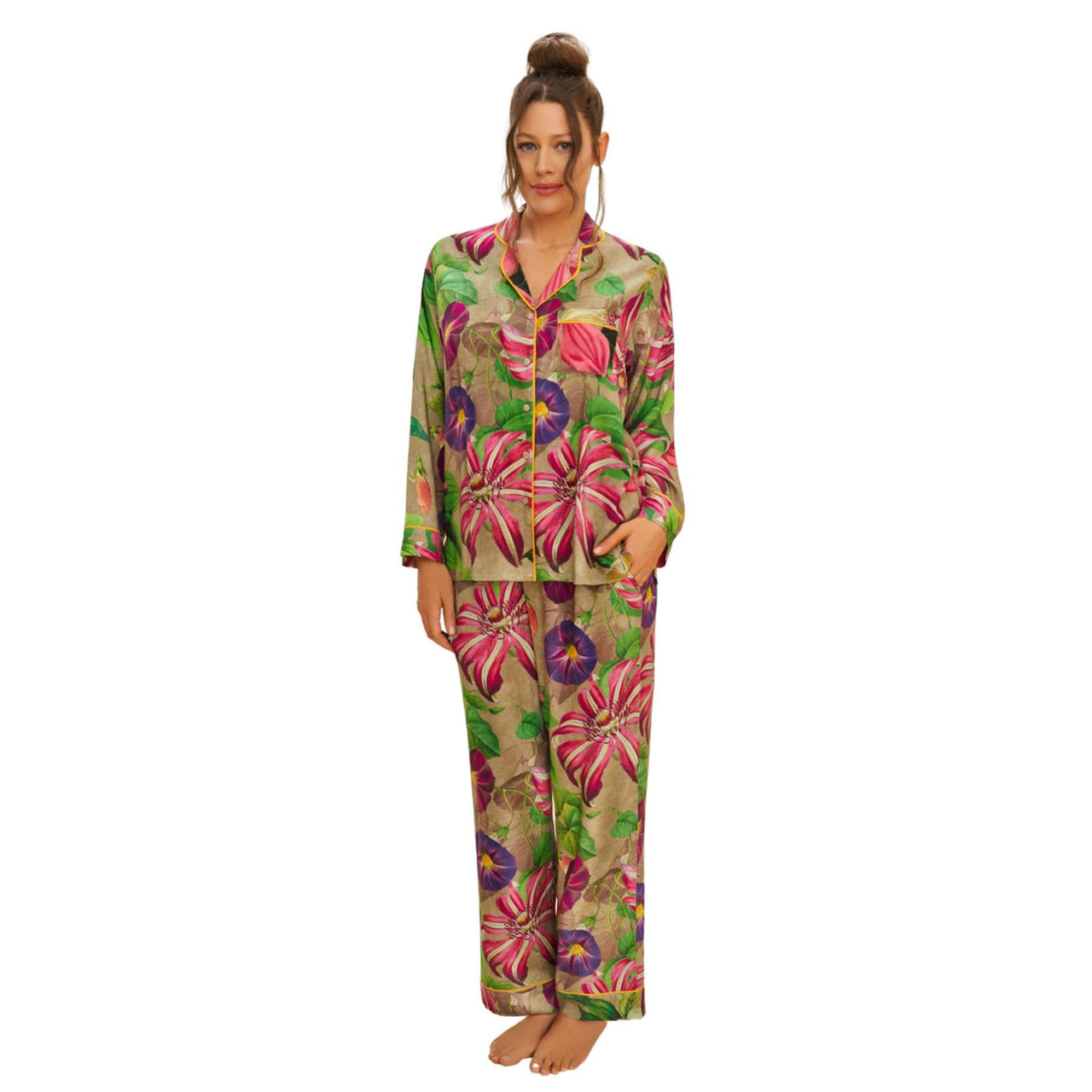 Powder Oversized Botanical Super Soft Luxury Pyjamas