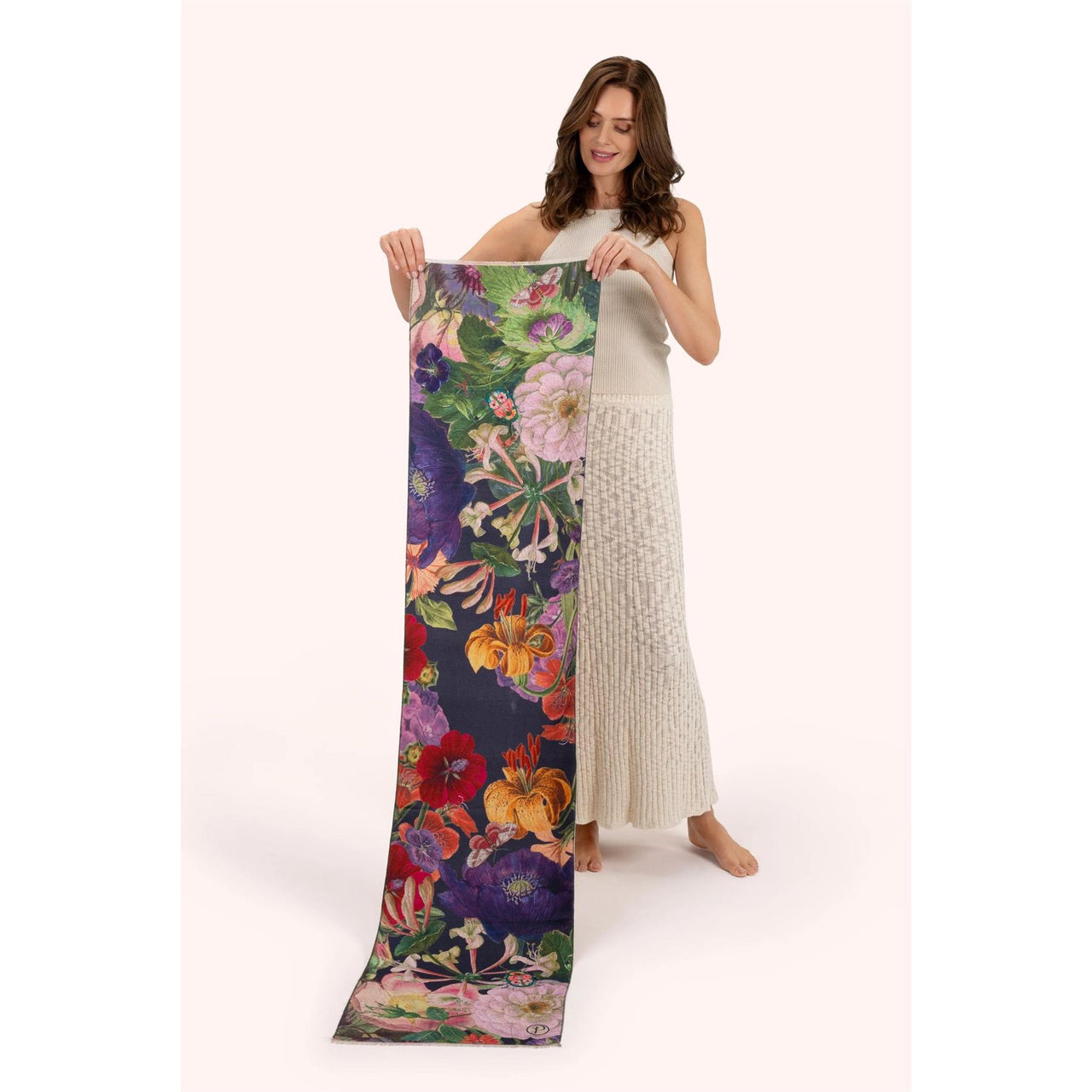 Powder Autumn Posy Lux Print Scarf | Midnight